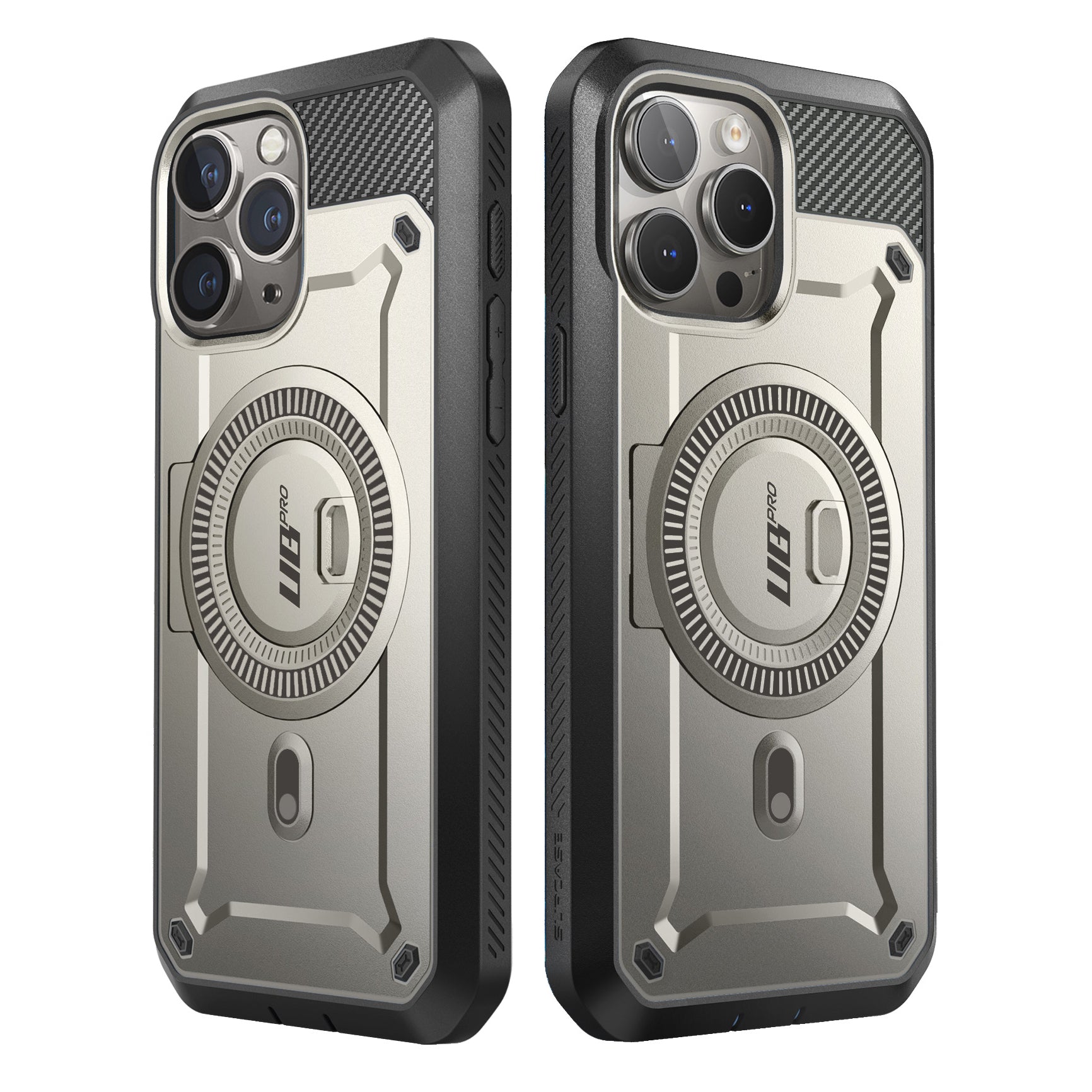 iPhone 15 Pro 6.1 Inch Unicorn Beetle Pro Mag Rugged Case with MagSafe - Titanium Gray | Shockproof Protective Cover for Outdoor, Travel & Daily Use