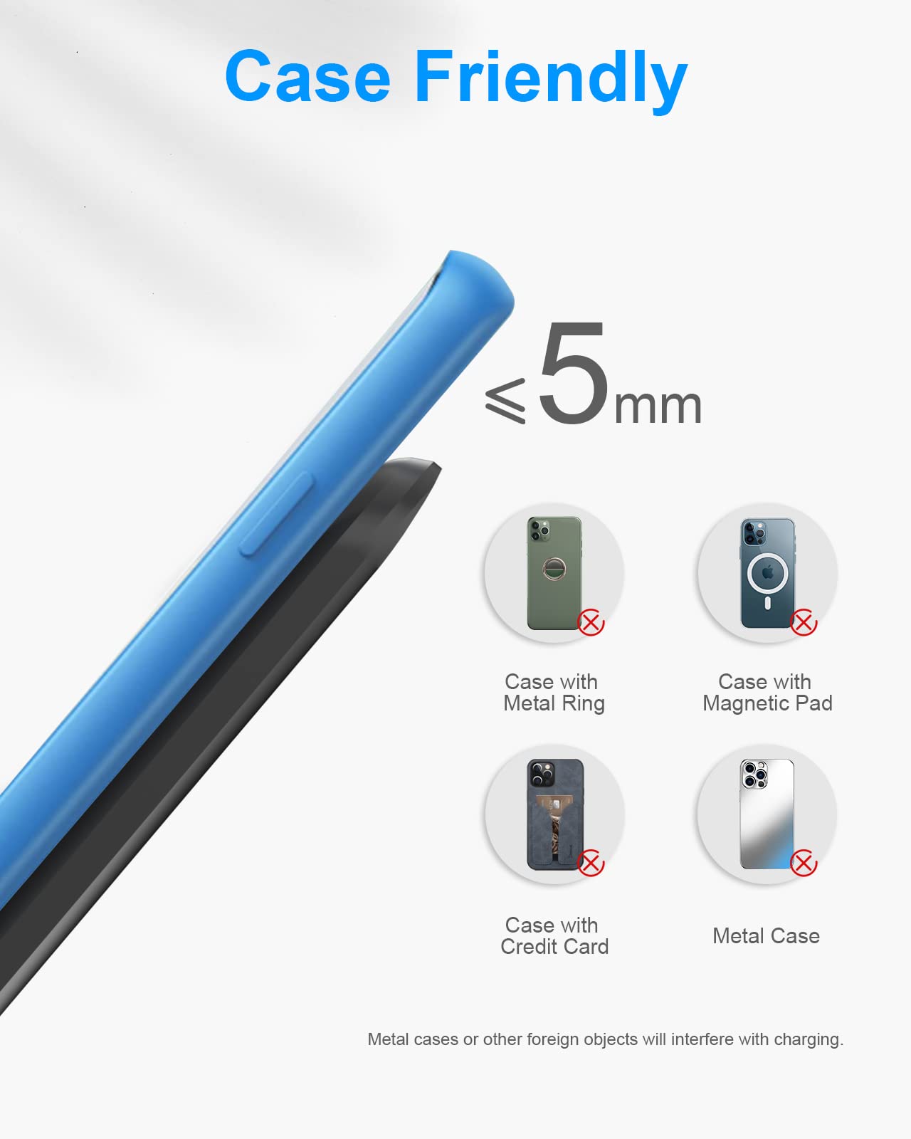 NANAMI Upgraded Fast Wireless Charger Stand - Qi-Certified 15W Fast Charging for iPhone 16/16 Plus/16 Pro/16 Pro Max/15/14/13/12 & Samsung Galaxy S24/S23/S22/S21/S20 - Perfect for Home, Office & Nightstand Charging