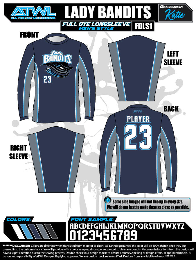 Lady Bandits Men's Long Sleeve Jersey Shirt - Comfortable Athletic Performance Top for Workout, Running & Casual Wear