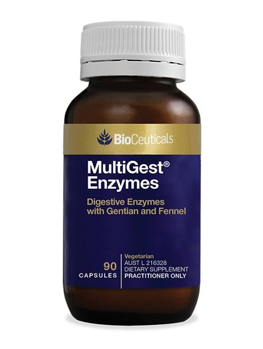 BioCeuticals MultiGest Digestive Enzymes Supplement - Supports Gut Health & Nutrient Absorption - Ideal for Bloating Relief & Meal Digestion After Eating