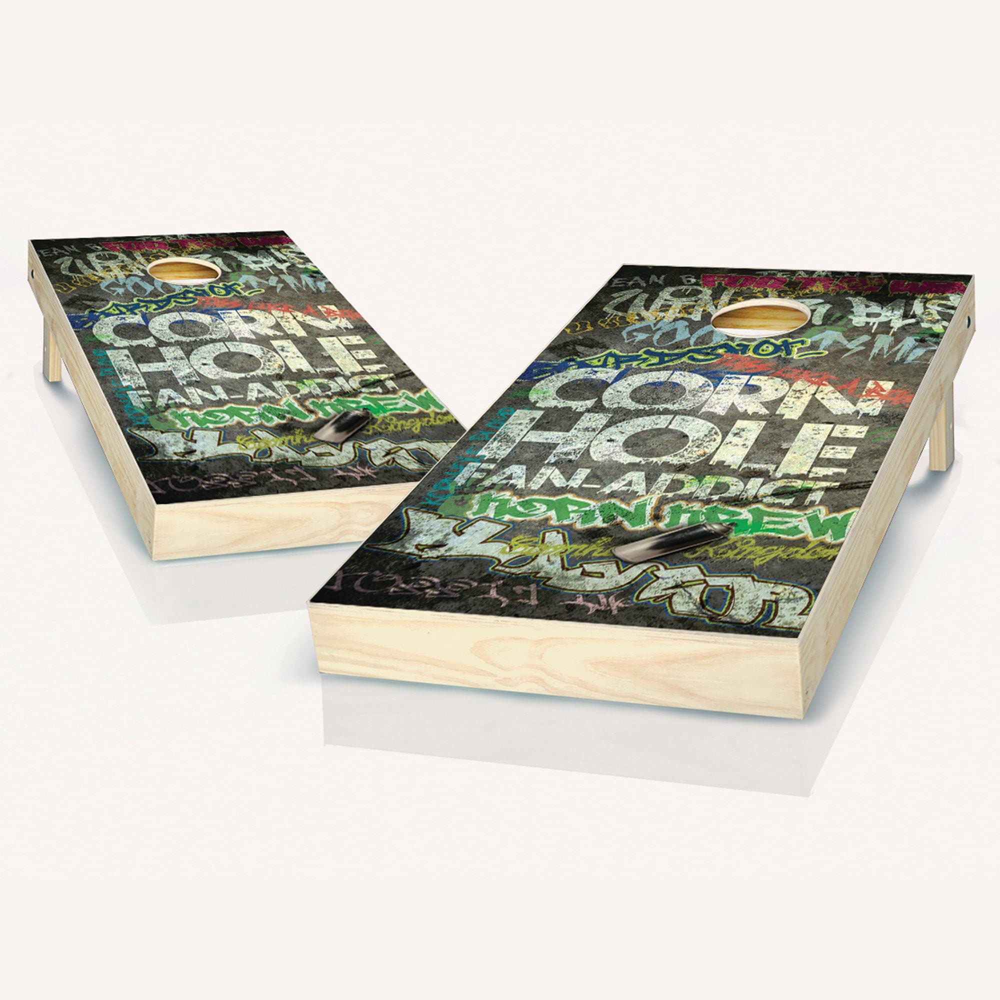 Premium Cornhole Game Set - 2 Wooden Boards & 8 Bean Bags for Outdoor Lawn Games, Backyard Parties, Tailgating, and BBQ Events