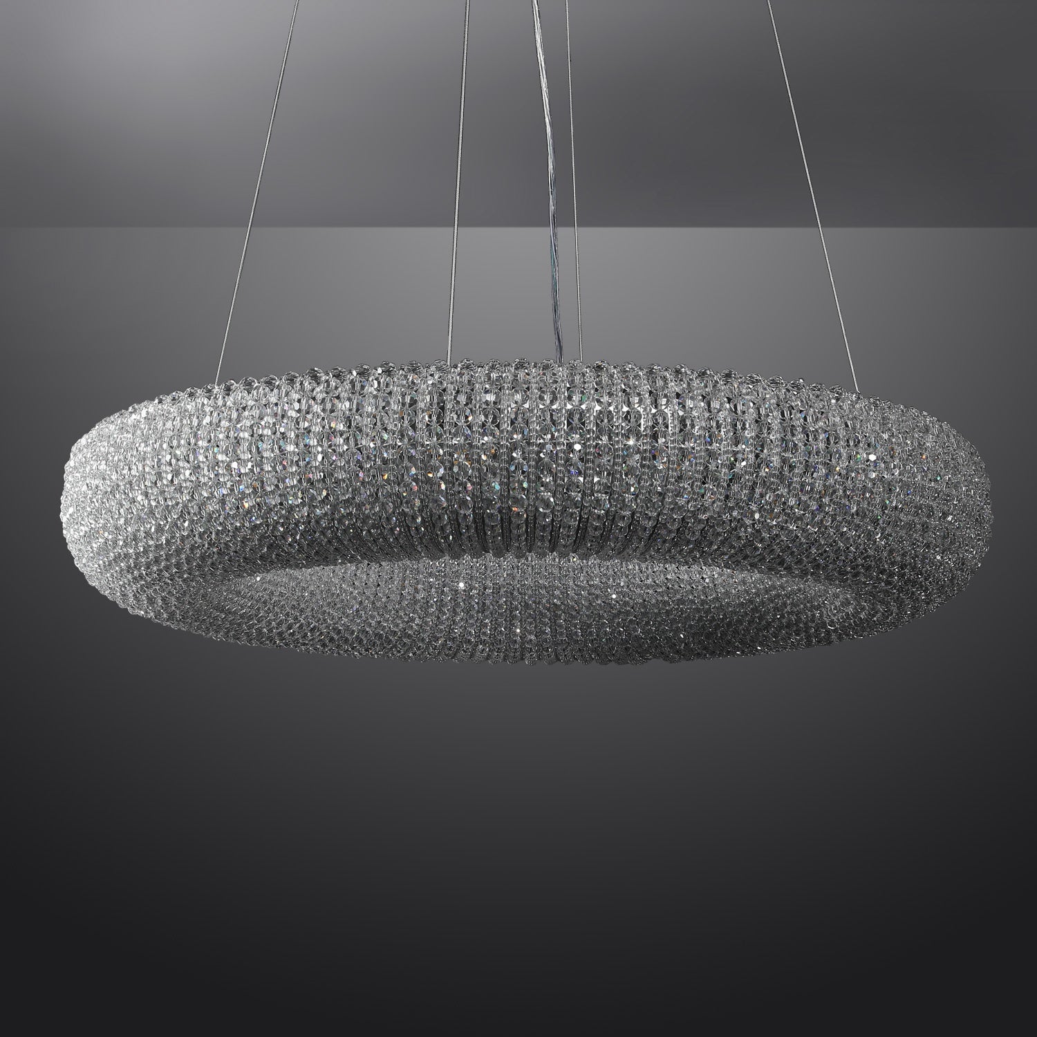 Nicolle Modern Luxury Amber Crystal Clear Round Chandelier - Elegant Ceiling Light Fixture for Bedroom, Living Room, Dining Room & Home Decor