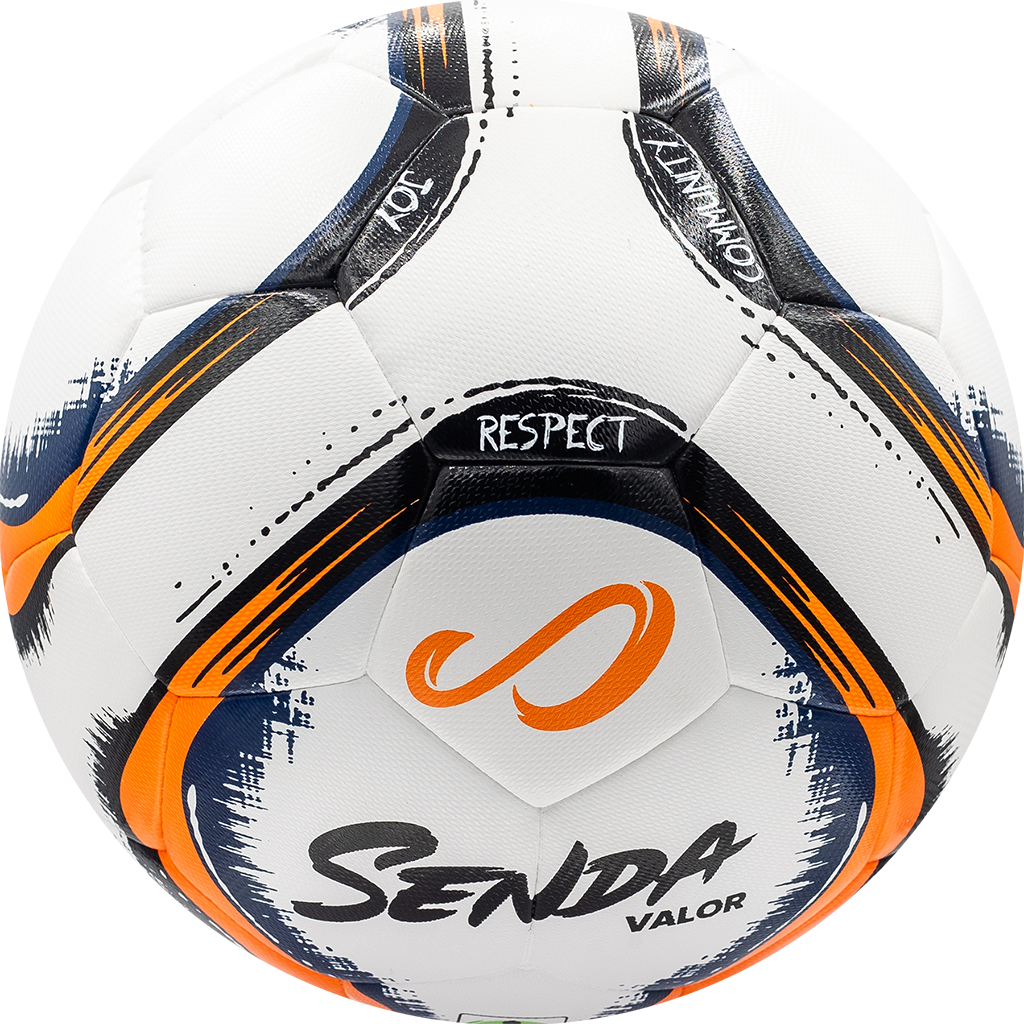 Senda Athletics Valor Premium Match Soccer Ball - Official Size 5, White/Orange - Perfect for Training, Matches, and Outdoor Play
