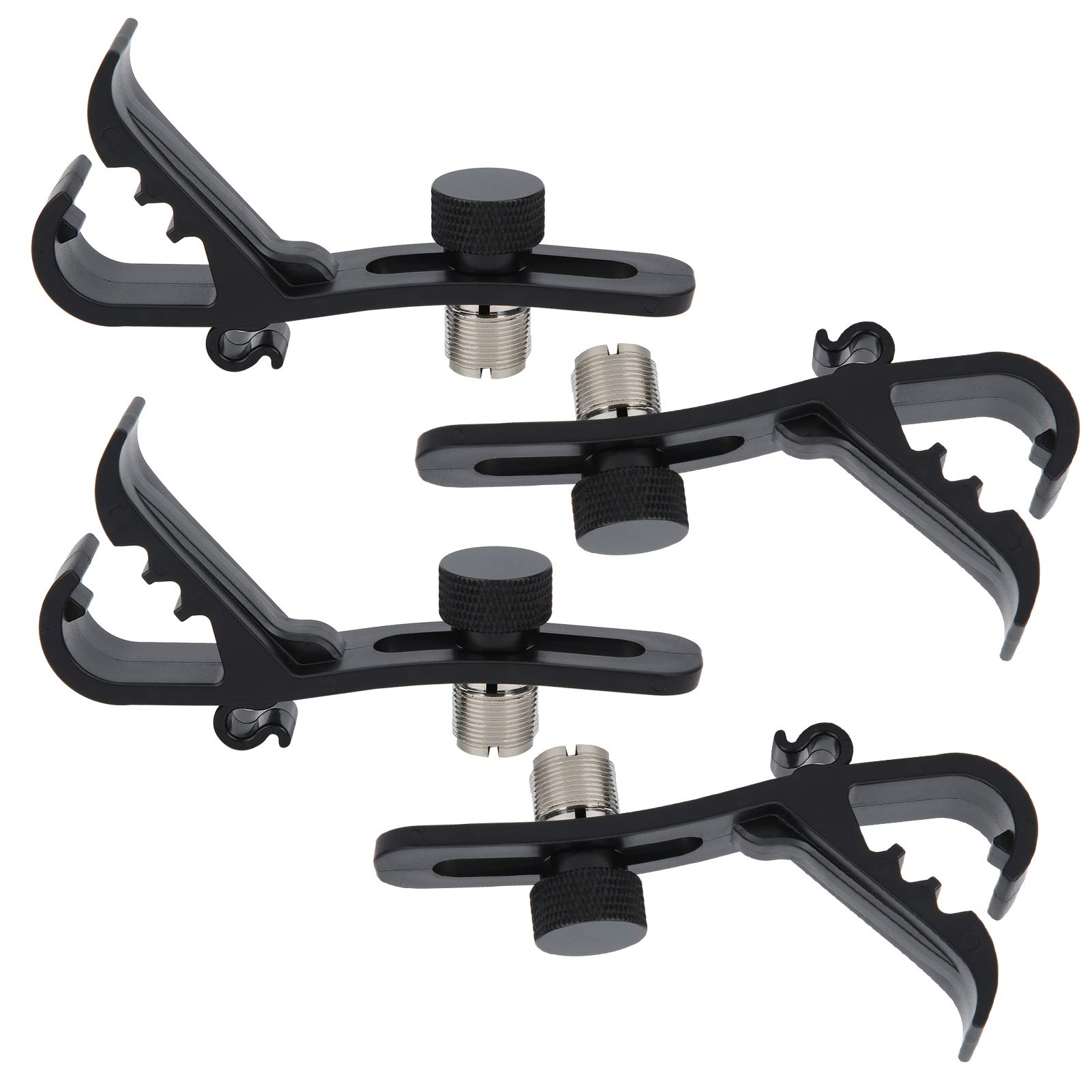4PCS Shockproof Drum Mic Clips - Adjustable Universal Mic Stand Holder for Live Performances & Studio Recording