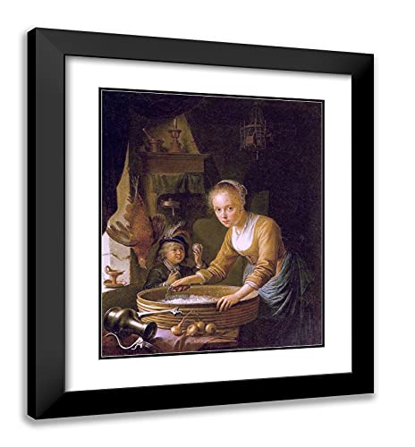 Black Modern Wood Frame with Double Matting