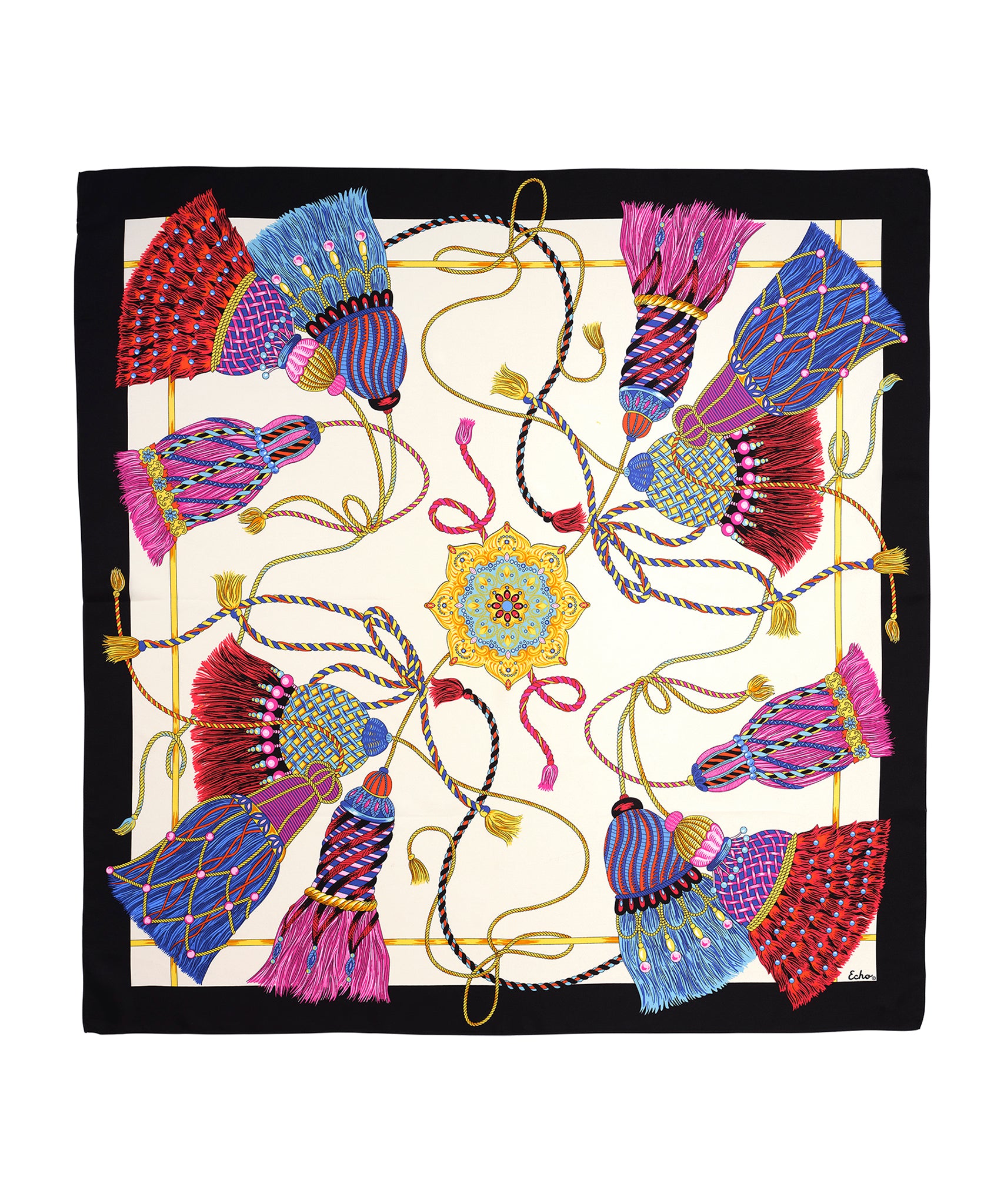 Bohemian Square Tapestry with Tassels - Handwoven Wall Hanging Decor for Living Room, Bedroom, Dorm (36x36 Inches) | Perfect for Home Decoration, Photo Backdrop & Festival Decor