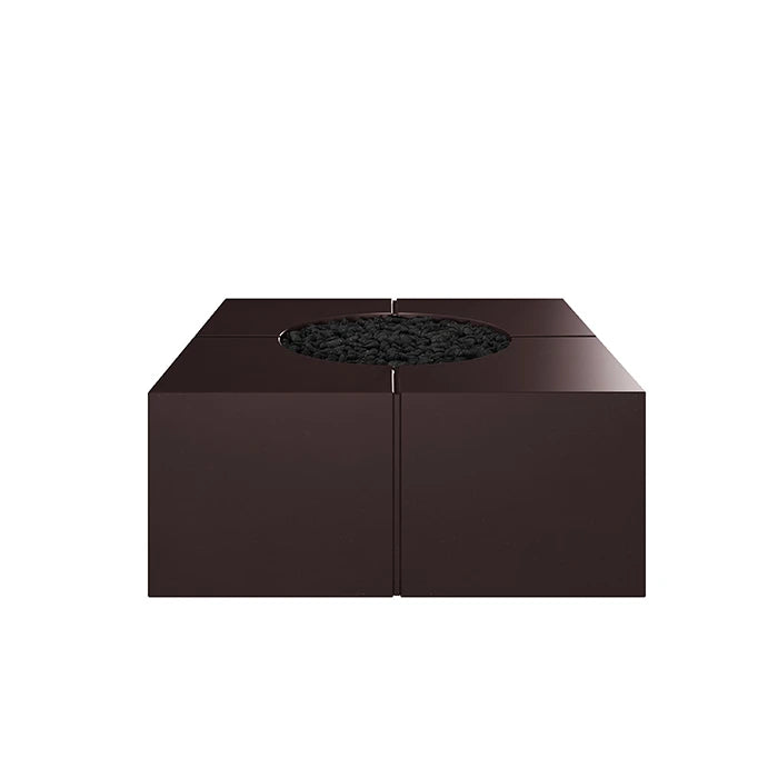 Bloq Square Fire Pit Table - Outdoor Gas Fire Pit with Lava Rocks, Perfect for Patio, Backyard, and Garden Gatherings