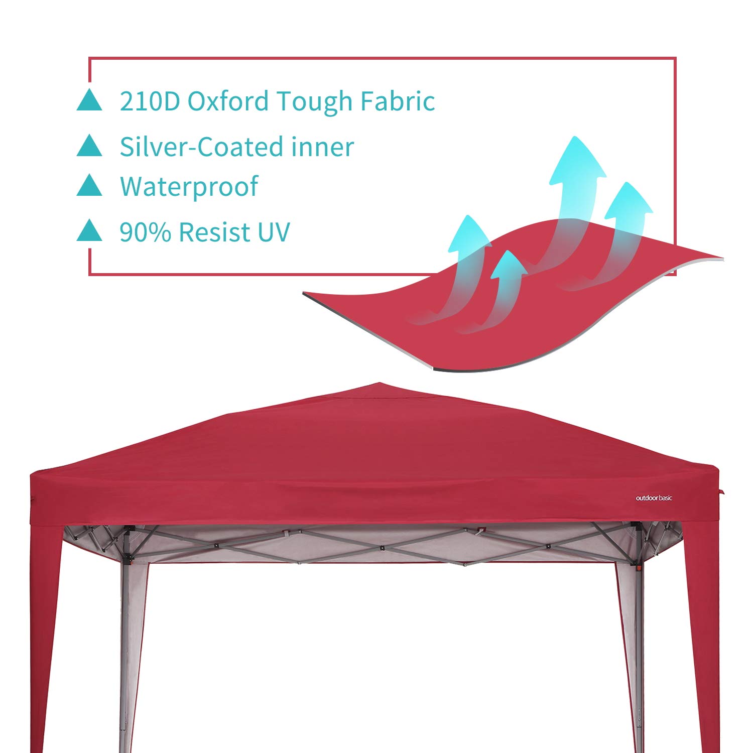 10x10 Outdoor Pop Up Canopy Tent - Commercial Instant Gazebo with 4 Removable Sidewalls - Waterproof & UV Protection - Perfect for Weddings, Parties, Camping & Backyard Events (Red)