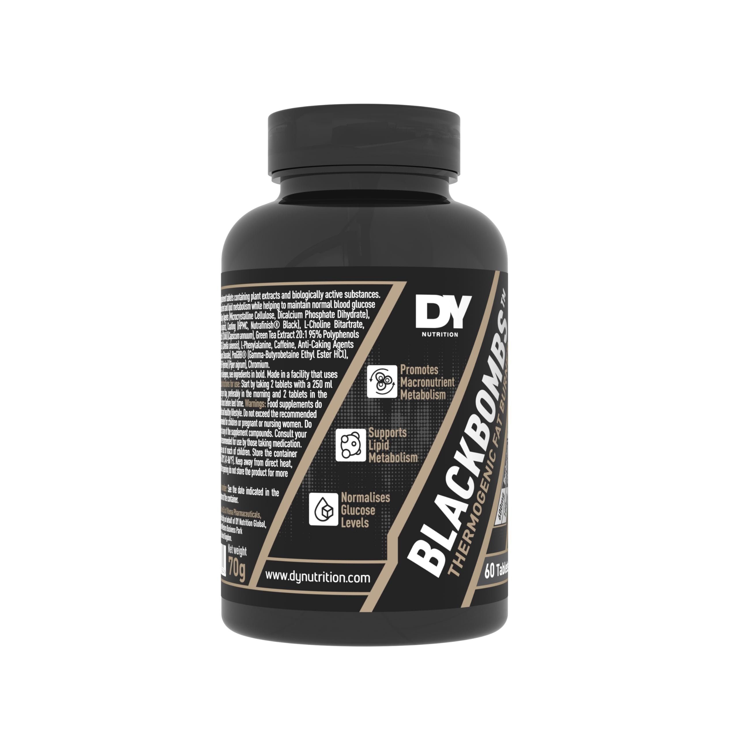 Dorian Yates Black Bombs Pre-Workout Supplement - 60 Tablets for Muscle Energy & Strength | Ideal for Gym & Bodybuilding