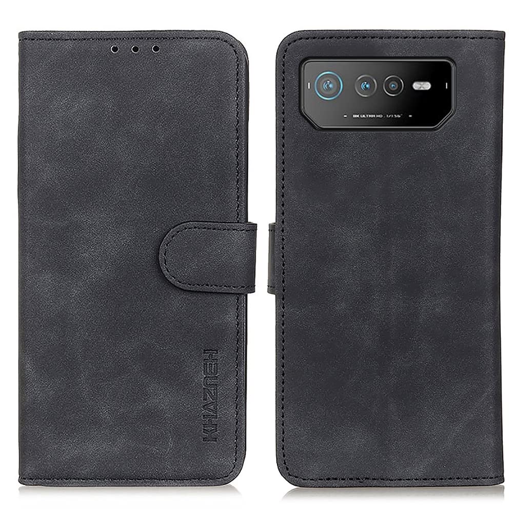 ASUS ROG Phone 6 Case - Premium Magnetic Flip Wallet Cover with Card Slots | Shockproof Protective Case for ASUS ROG Phone 6 (Black) | Perfect for Gaming, Travel & Everyday Use