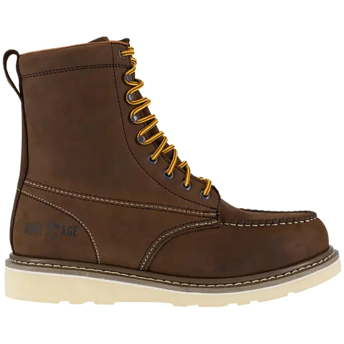 **Reinforced Steel Toe 8-Inch Work Boots for Men - Durable Brown Safety Shoes for Construction, Warehouse & Outdoor Work**    *Use Case: Ideal for construction workers, warehouse staff, and outdoor laborers needing reliable foot protection and comfort.*
