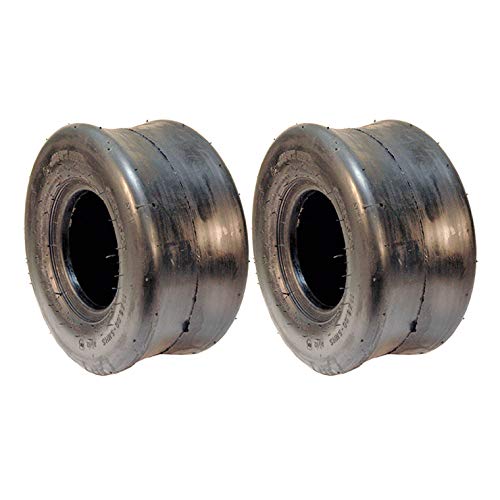 Set of 2 Smooth Tires 11X6.00-5 (11X600X5) - Perfect for Golf Carts, Lawn Tractors, and Utility Trailers
