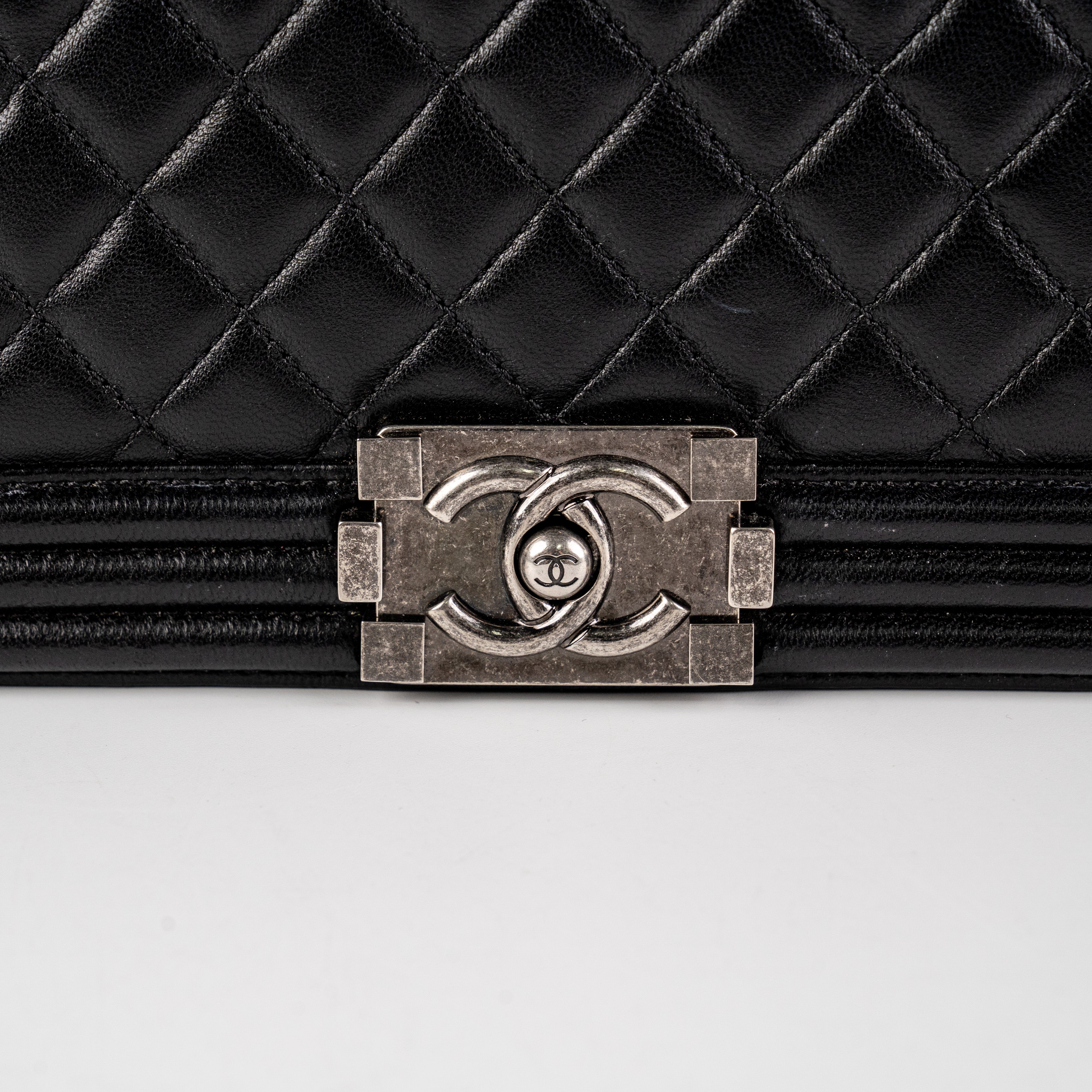 Chanel New Medium Boy Black Leather Handbag - Luxury Designer Crossbody Bag for Women, Perfect for Evening Events & Daily Use
