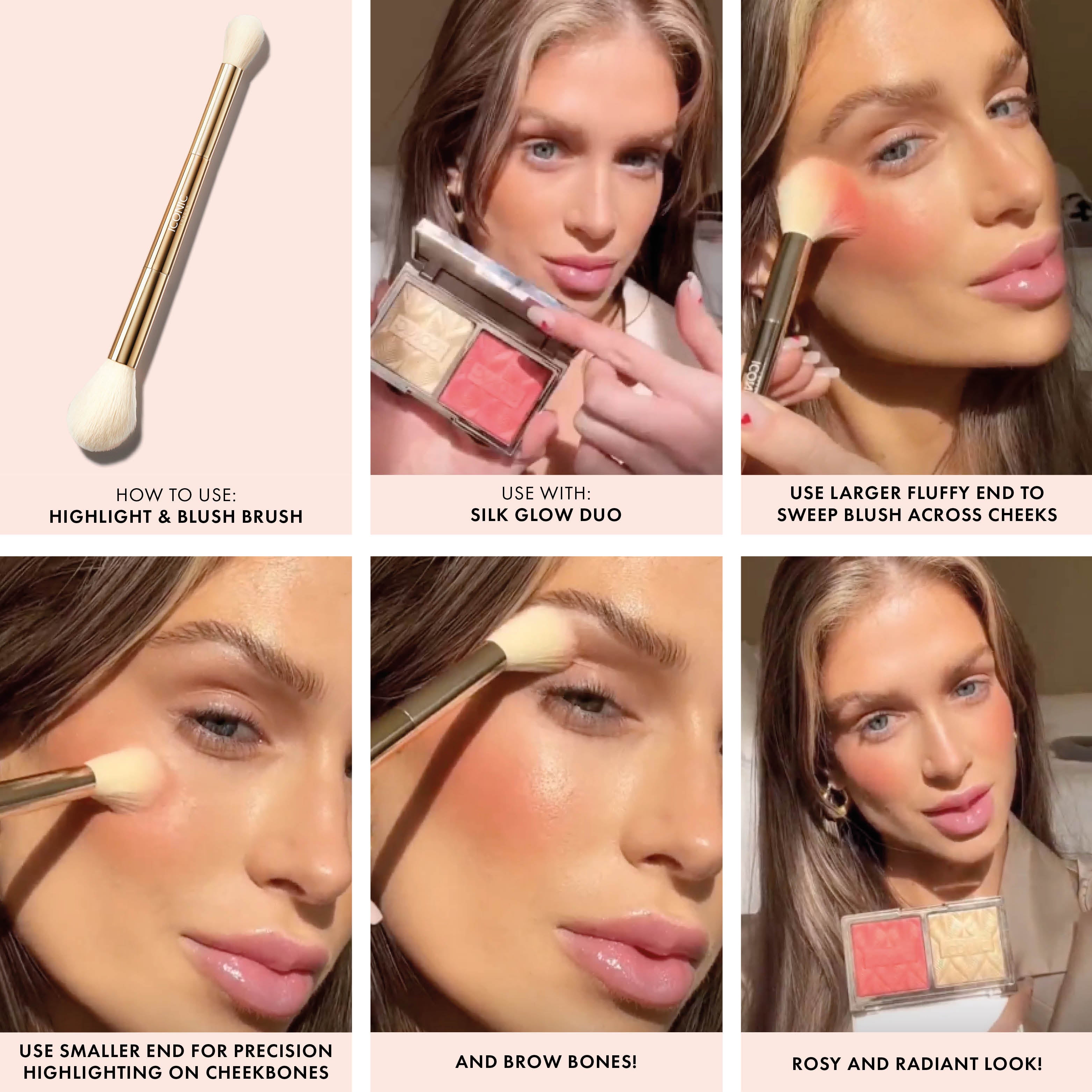 Professional Highlight & Blush Makeup Brush Set - Soft Synthetic Bristles for Flawless Contouring & Cheek Color Application - Perfect for Everyday Makeup & Special Occasions