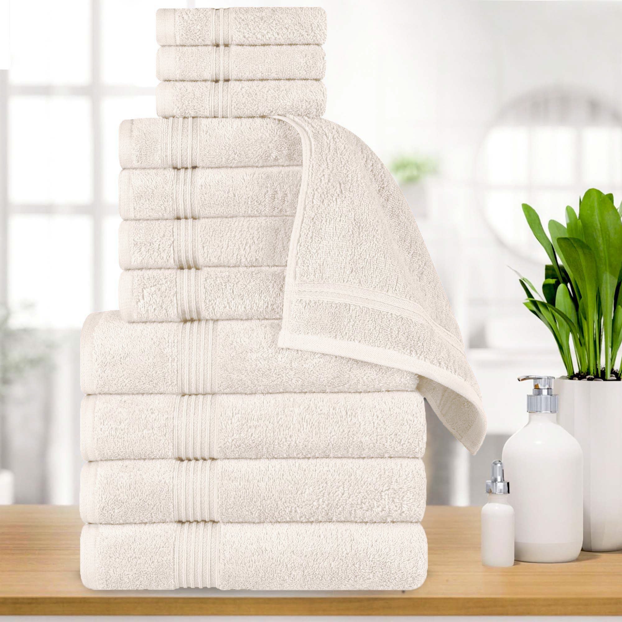 Premium 12-Piece Egyptian Cotton Towel Set - Ultra Soft, Highly Absorbent Bath Towels for Spa, Hotel & Luxury Home Use