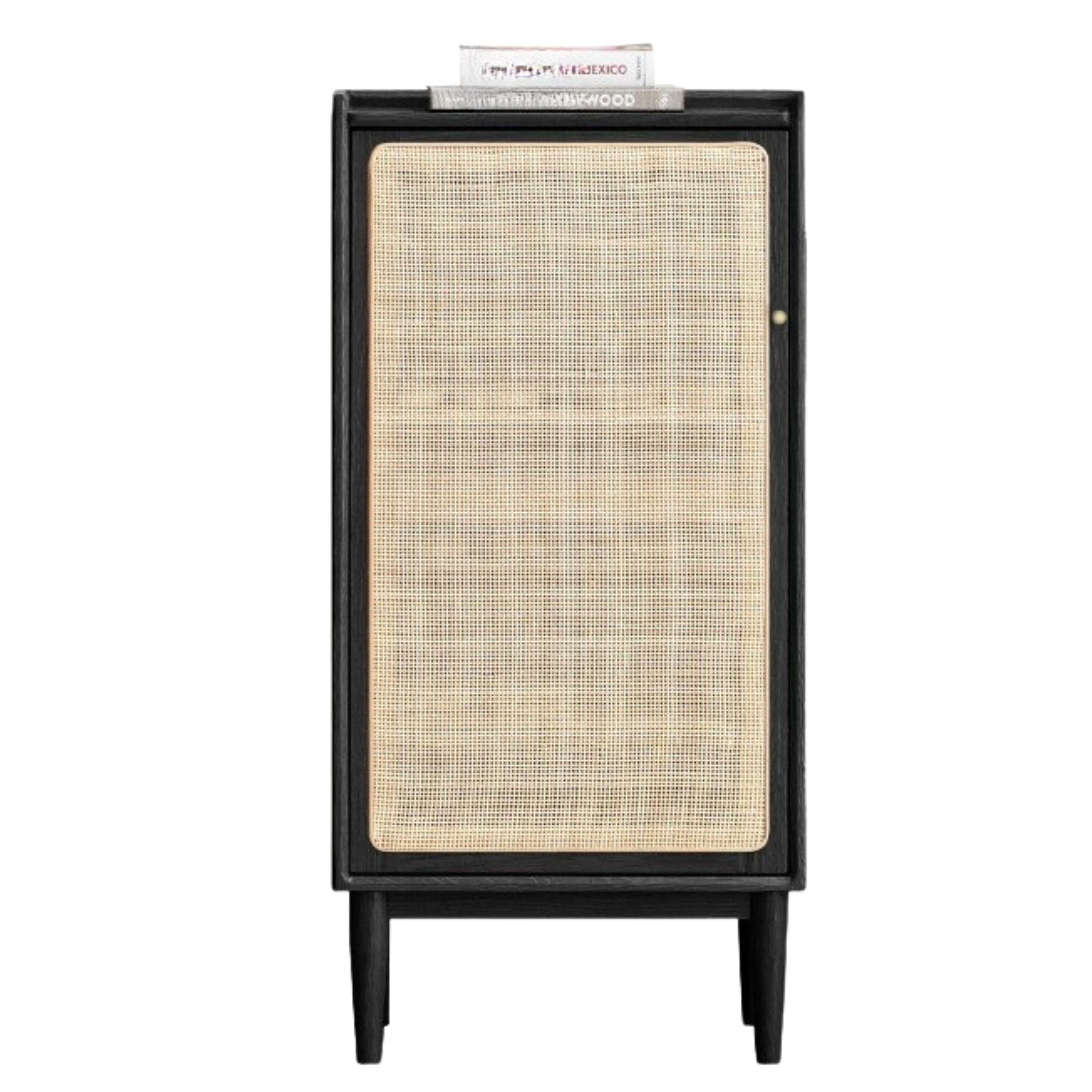 Oak Solid Wood Rattan Shoe Cabinet with Smoky Finish - Stylish Entryway Storage Organizer for Hallway, Living Room & Bedroom