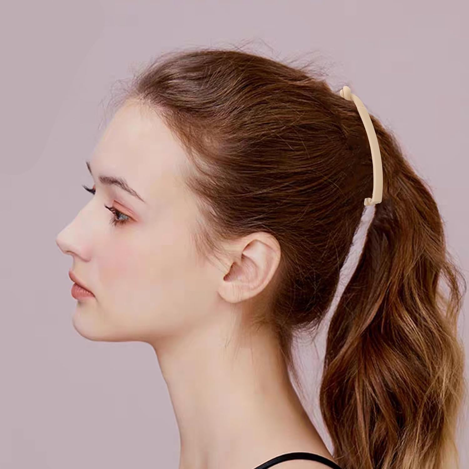 6 Pack Large Banana Hair Clips for Thick Hair - Non-Slip Ponytail Holder Hair Clips for Women (Black, Brown, Beige) - Perfect for Workouts, Office, and Everyday Hairstyles