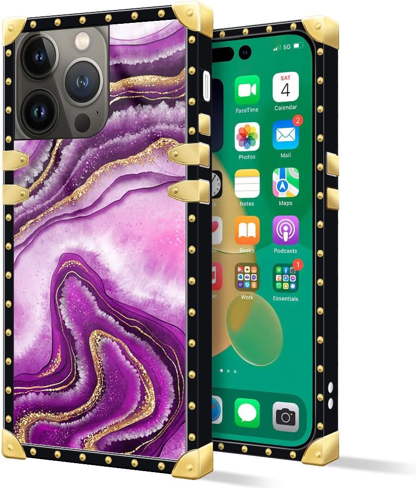 iPhone 14 Plus Case 6.7 Inch - Fashion Gold Chain Leopard Print Back Cover | Protective Phone Case for Women & Girls | Perfect for Parties, Travel & Everyday Use