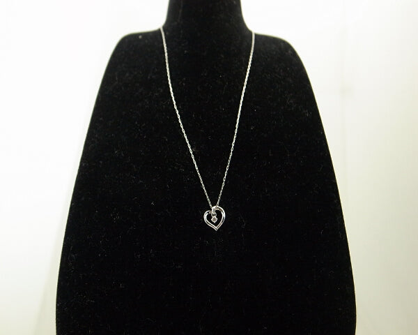 4℃ Heart White Stone Necklace K10WG White Gold 111646123211 - Elegant Jewelry Gift for Women, Perfect for Valentine's Day, Anniversary & Special Occasions