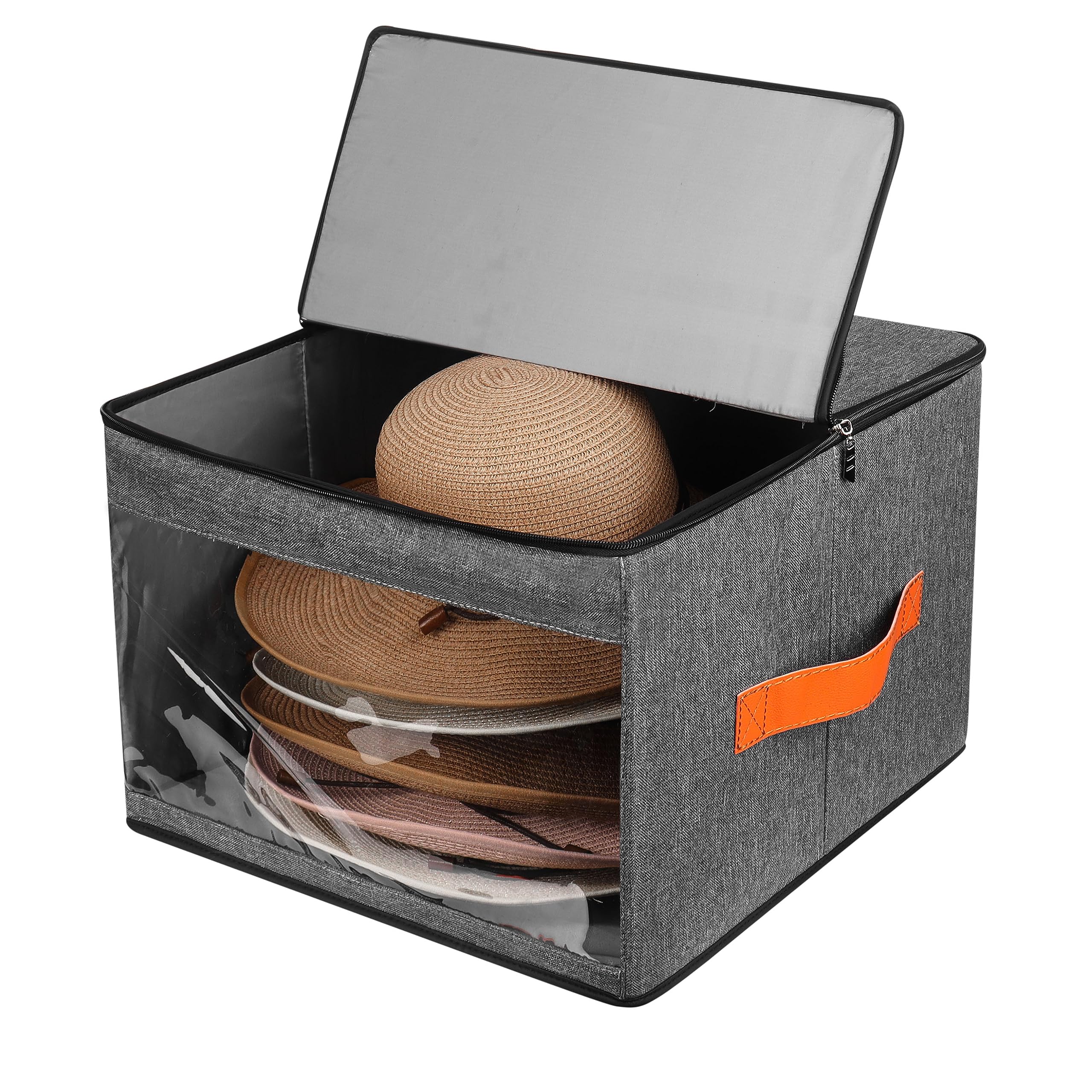 Premium Hat Storage Box for Women & Men - Dustproof Closet Organizer with Lid, Travel Hat Carrier Case for Cowboy Hats, Fedoras & Caps | Perfect for Home Closet Organization & Travel Accessories