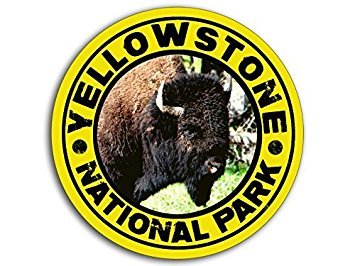 Yellowstone National Park Bison Magnet - 4x4 Inch Round Buffalo Face Decal for Refrigerators, Cars & Office Decor