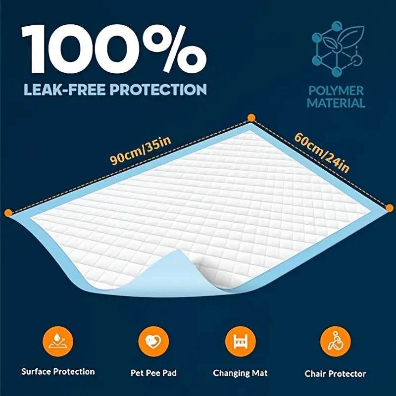 Ultra Soft Waterproof Incontinence Pads for Adults - 10 Pack Heavy Absorbency Bed Pads - Ideal for Overnight Protection, Travel & Home Care