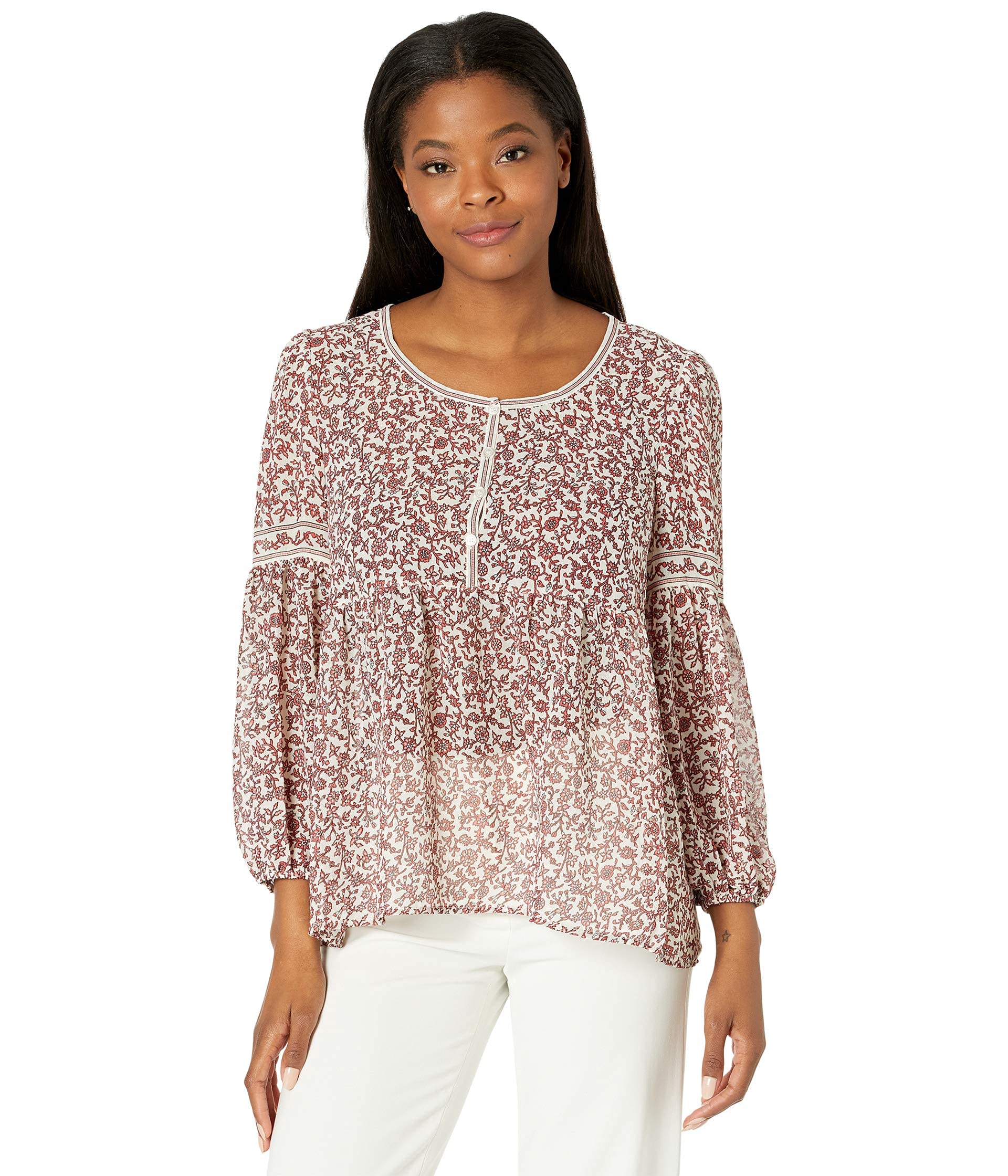 MAXSTUDIO Women's Bubble Sleeve Button Down Blouse - Elegant Flowy Top for Work, Date Night & Special Occasions