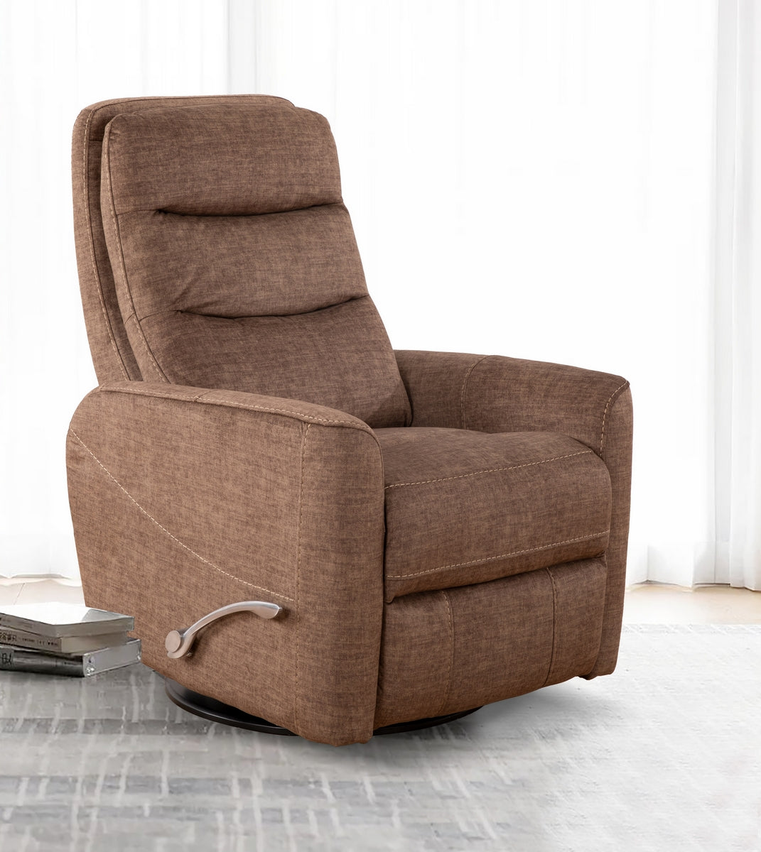 Chocolate Brown Comfort Glide Recliner Chair - Plush PU Leather Power Lift Recliner for Living Room, Home Theater & Elderly Care - Easy Adjustable with Remote Control
