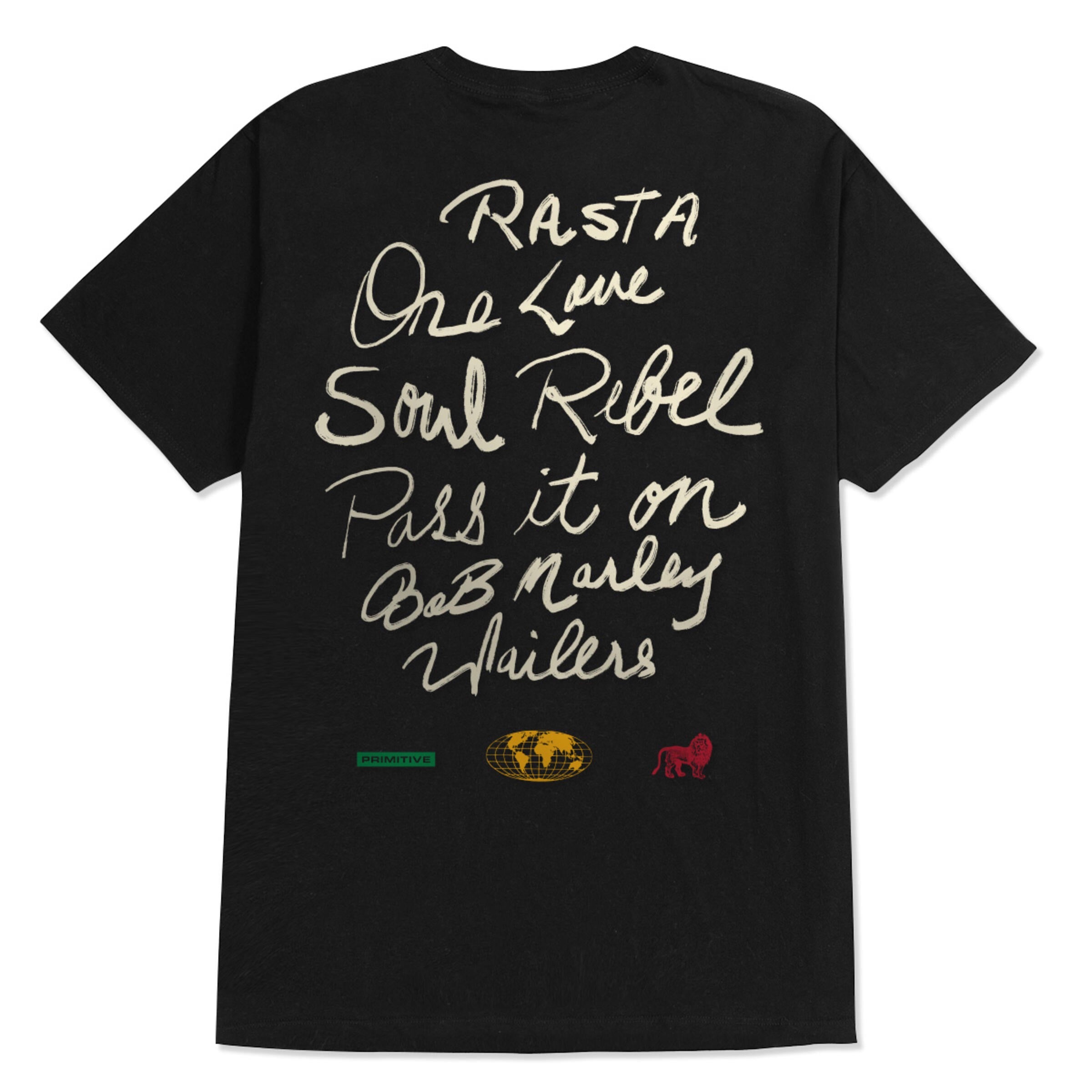 Primitive x Bob Marley One Love Graphic T-Shirt - Black | Reggae Music Inspired Streetwear for Concerts & Casual Wear