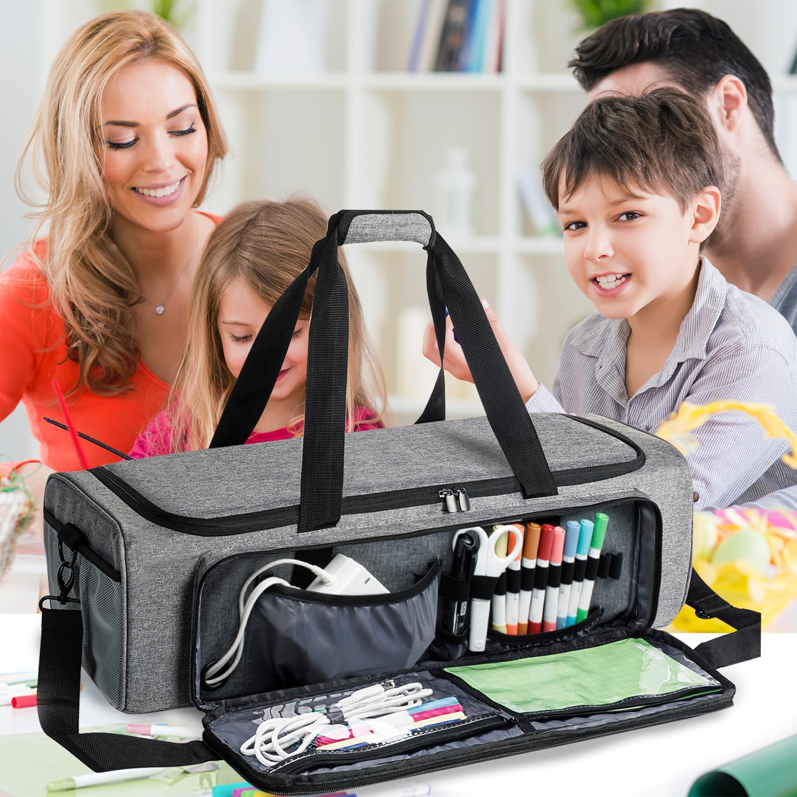 Premium Carrying Case Bag for Cricut Maker 4/3, Explore 4/3/Air 2 - Large Storage Organizer for Cricut Machines & Accessories - Perfect for Crafting, Travel & Home Organization