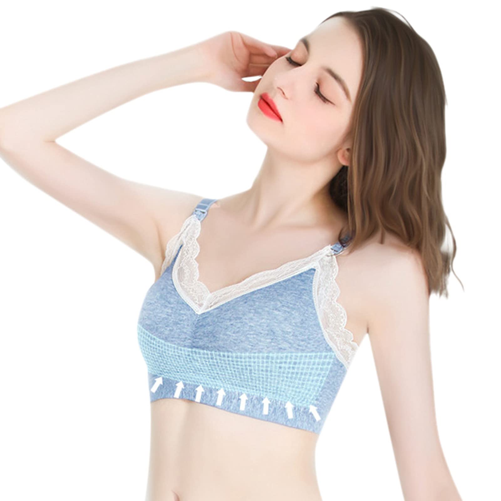 Bolayu Women's Nursing Maternity Bra - Lace Underwire Breastfeeding Bra for Pregnancy & Postpartum - Comfortable Support for Daily Wear & Nighttime Nursing