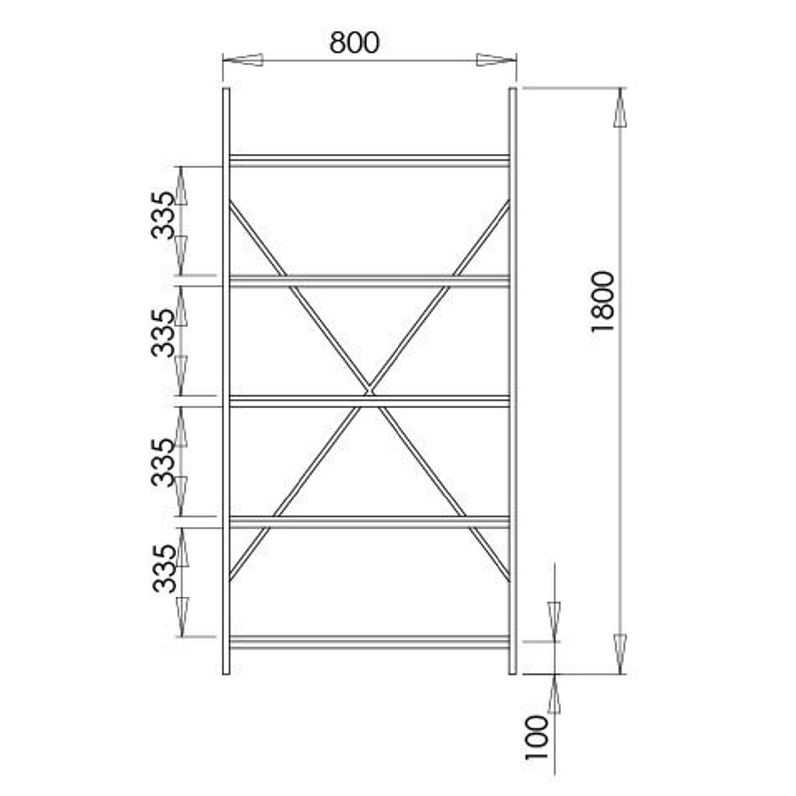 ASPECT 1800 Bookcase Dark Oak - Modern Wooden Bookshelf for Living Room, Bedroom & Office - Sturdy Storage Furniture for Books & Decor