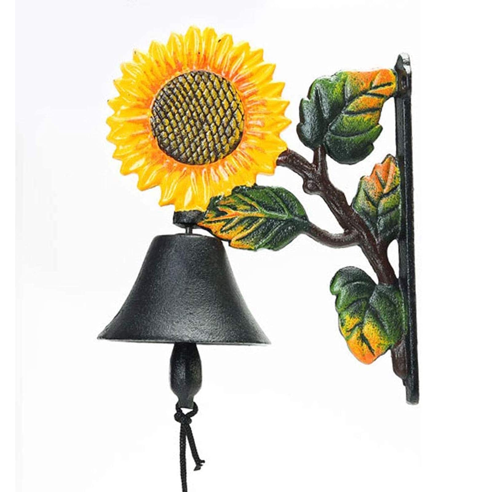 Hand-Painted Sunflower Door Bell - 4in Decorative Jingle Bells for Outdoor Patio, Indoor Room & Wall Decor - Perfect for Farmhouse, Cottage & Garden Entryway