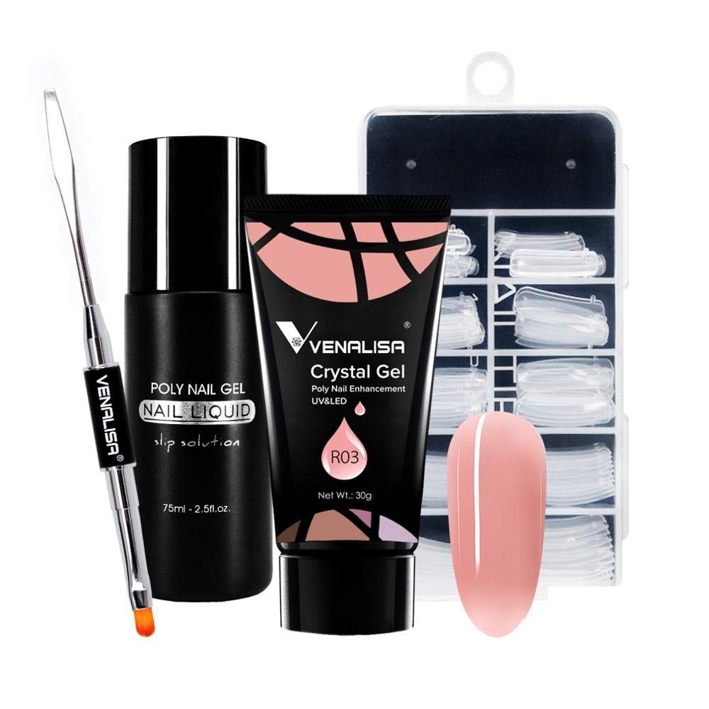 VENALISA R03 30ml Poly Extension Gel - Professional Nail Builder Gel for Strong Nail Enhancements & Extensions | Includes Slip Solution & Application Tools | Perfect for Salon & DIY Nail Art at Home