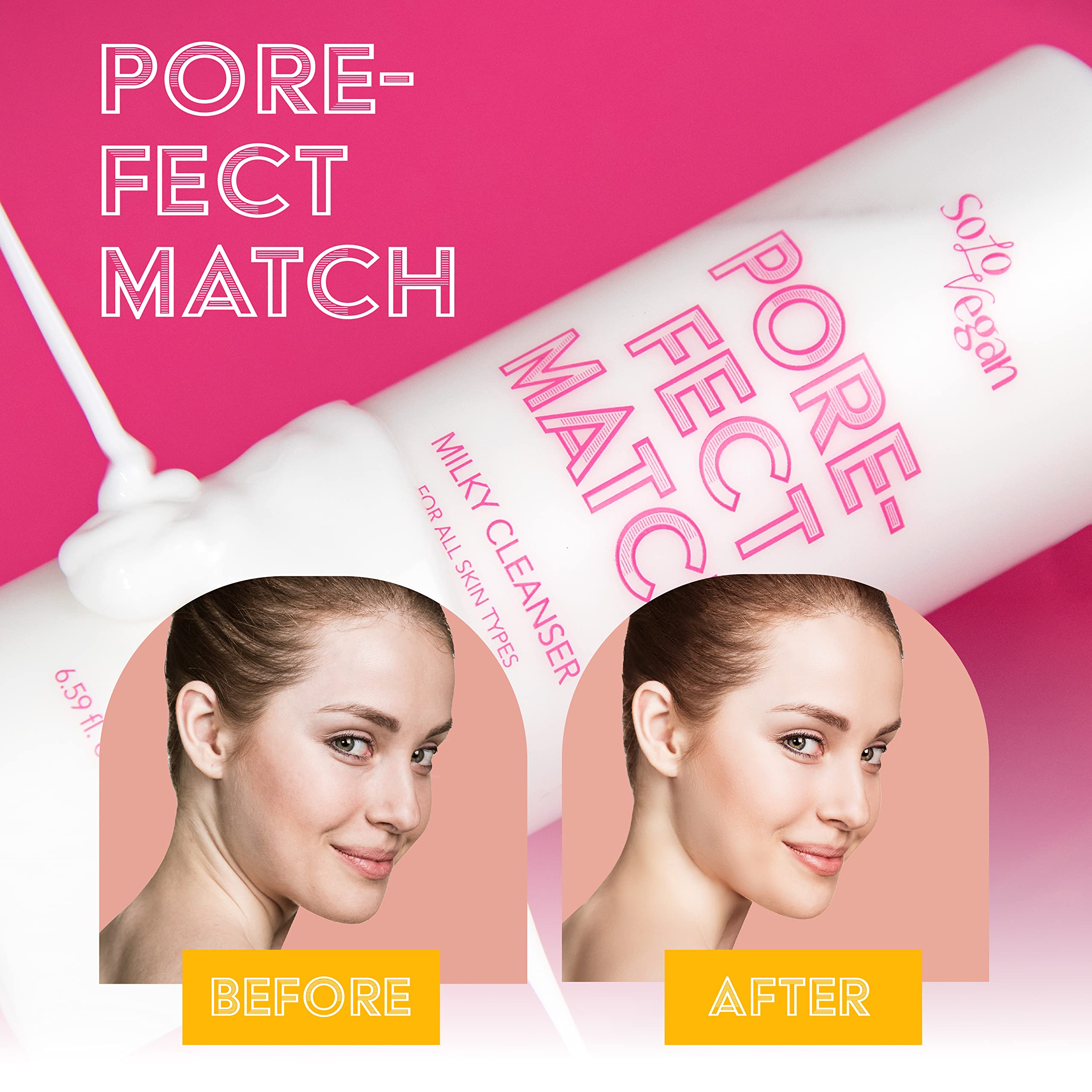Korean Milky Face Cleanser - Pore Perfect Match Gentle Cleansing Milk | Deep Cleansing & Hydrating Face Wash for Soft Skin | Ideal for Daily Skincare & Makeup Removal