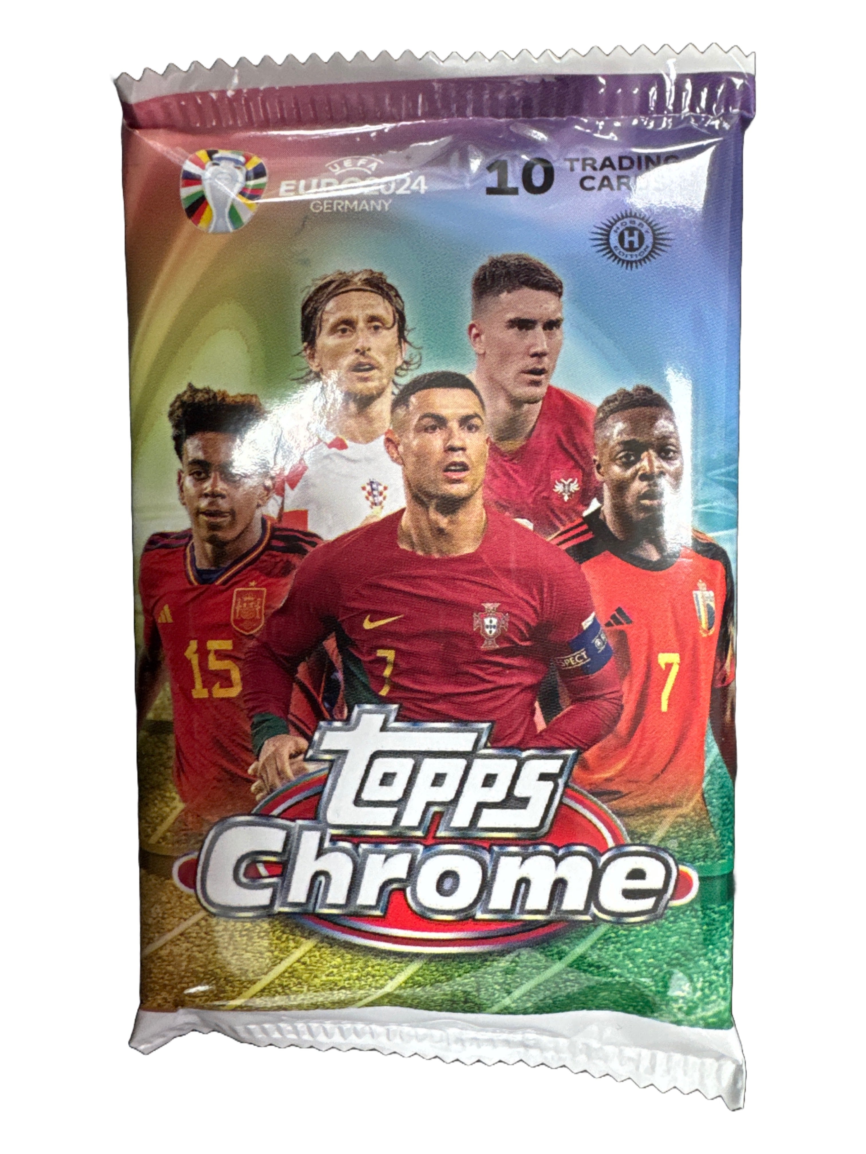 Topps Chrome UEFA Euro 2023-2024 Soccer Trading Cards - Single Pack | Collectible Football Cards for Fans & Gift for Soccer Enthusiasts | Perfect for Display, Trading & Memorabilia Collections
