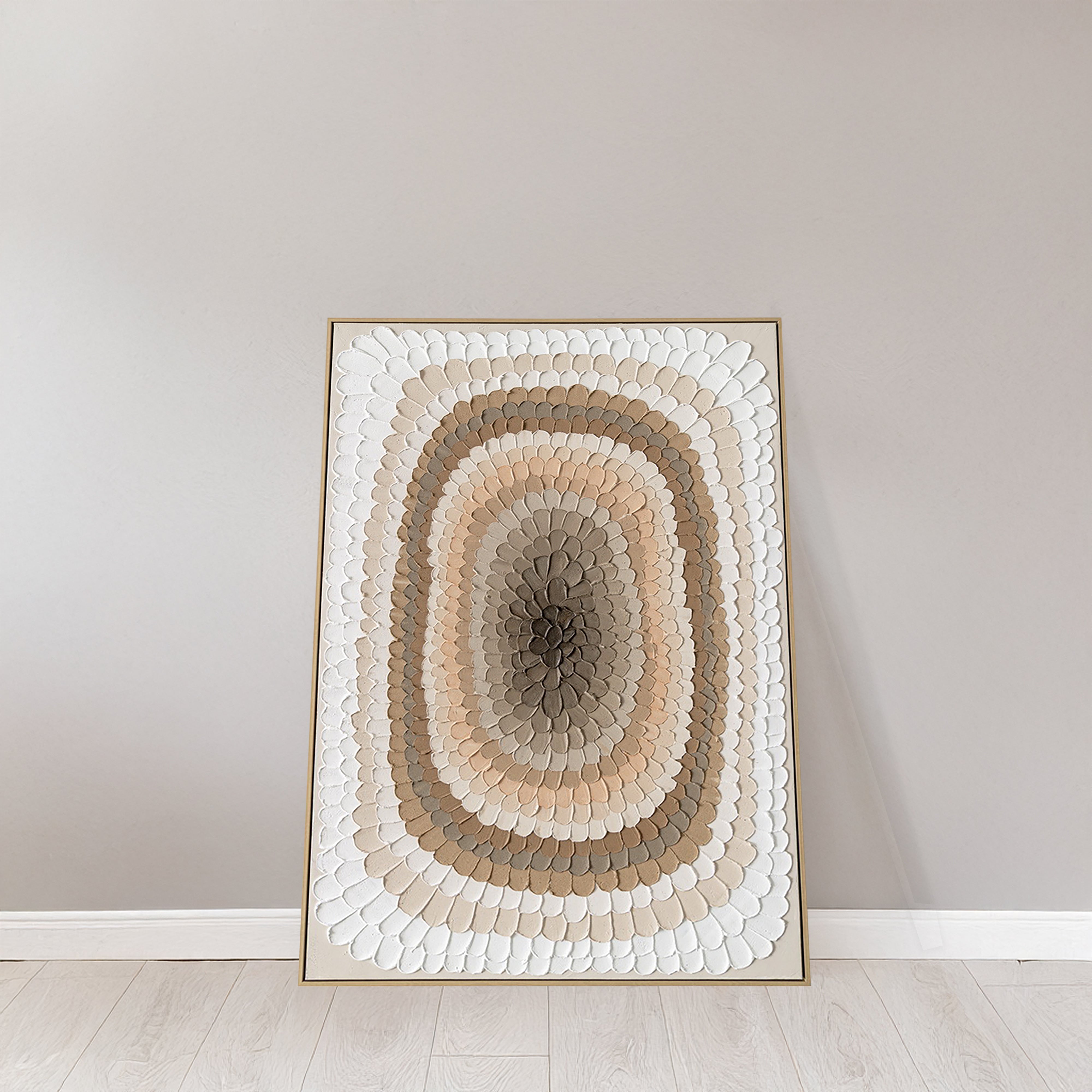 Urban Style Textured Ochre Oil Painting Brush Strokes - Perfect for Home Decor, Wall Art & Modern Interior Design