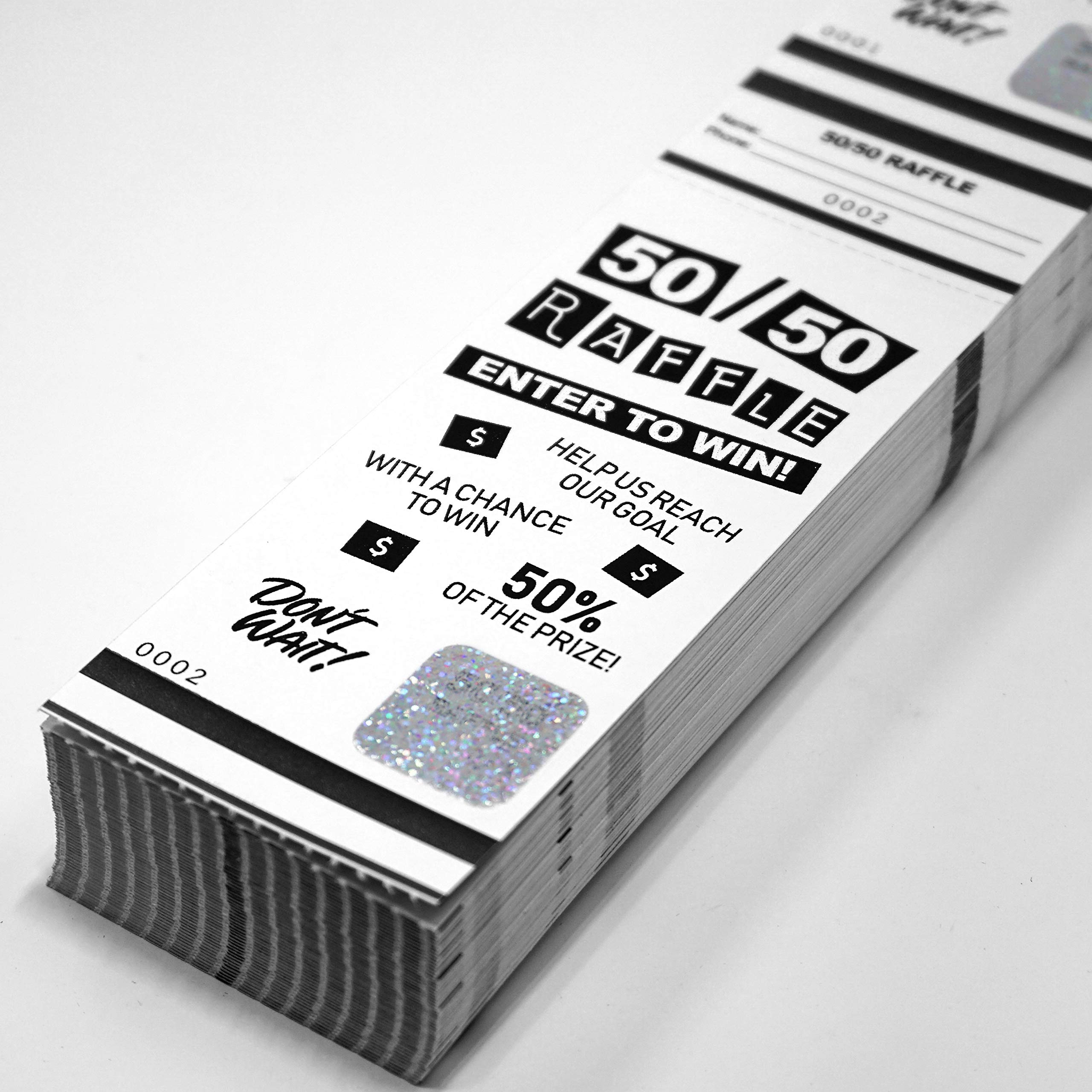 Premium 50/50 Raffle Tickets Box - 1000 Black Event Tickets for Fundraising & Charity Events | Fast & Secure Printing by MyZone | Perfect for School Auctions, Church Bazaars & Community Fundraisers