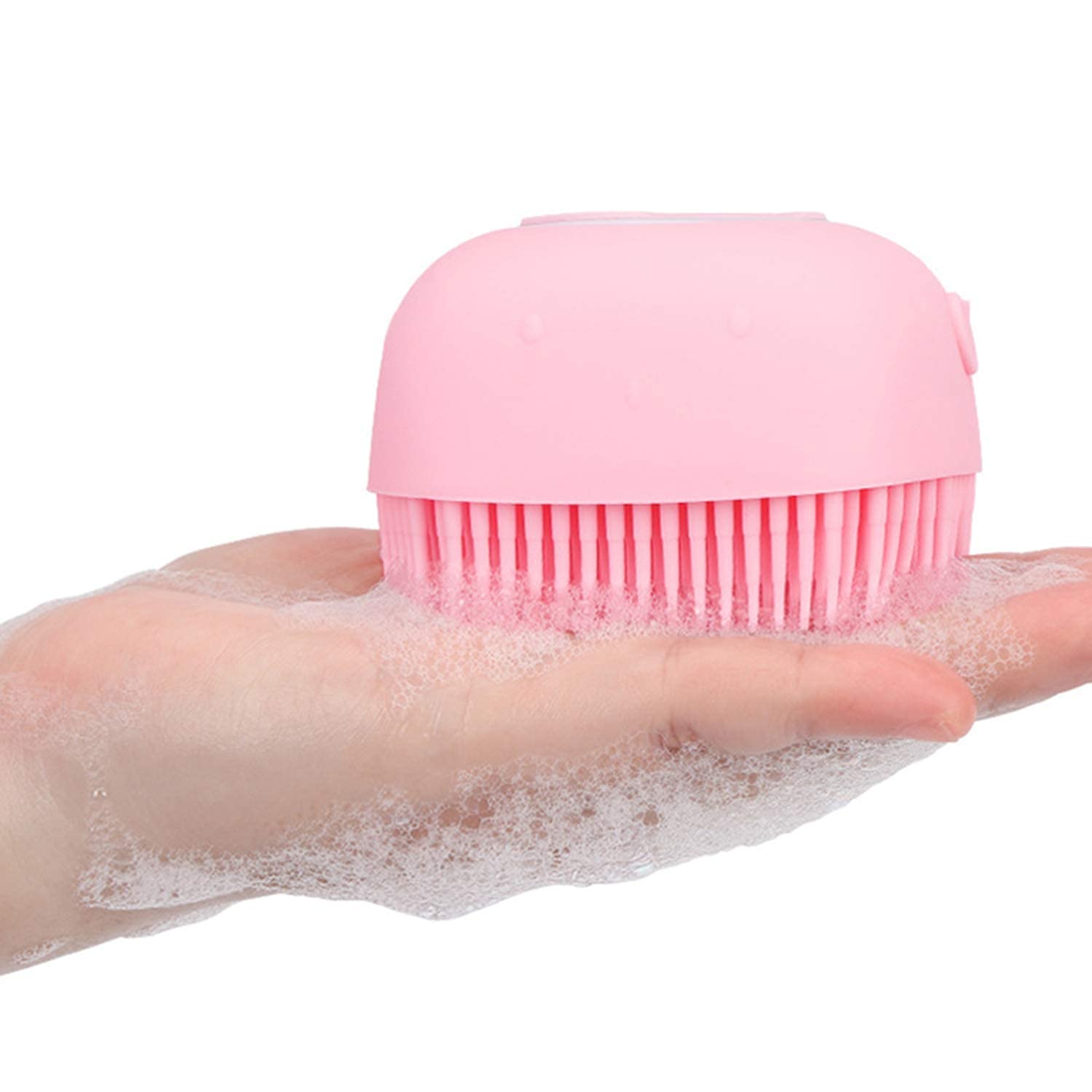 BullBear Silicone Body Scrub Brush with Shampoo Dispenser - Exfoliating Bath Brush for Smooth Skin, Soft Massage & Deep Cleansing - Perfect for Shower, Spa & Relaxation (Pack of 1, Multi-Color)