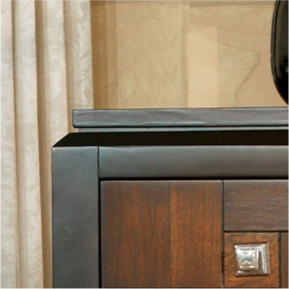 Simple Relax 2-Drawer Nightstand with Two-Tone Acacia & Walnut Wood Design - Perfect for Bedroom, Living Room or Office Storage