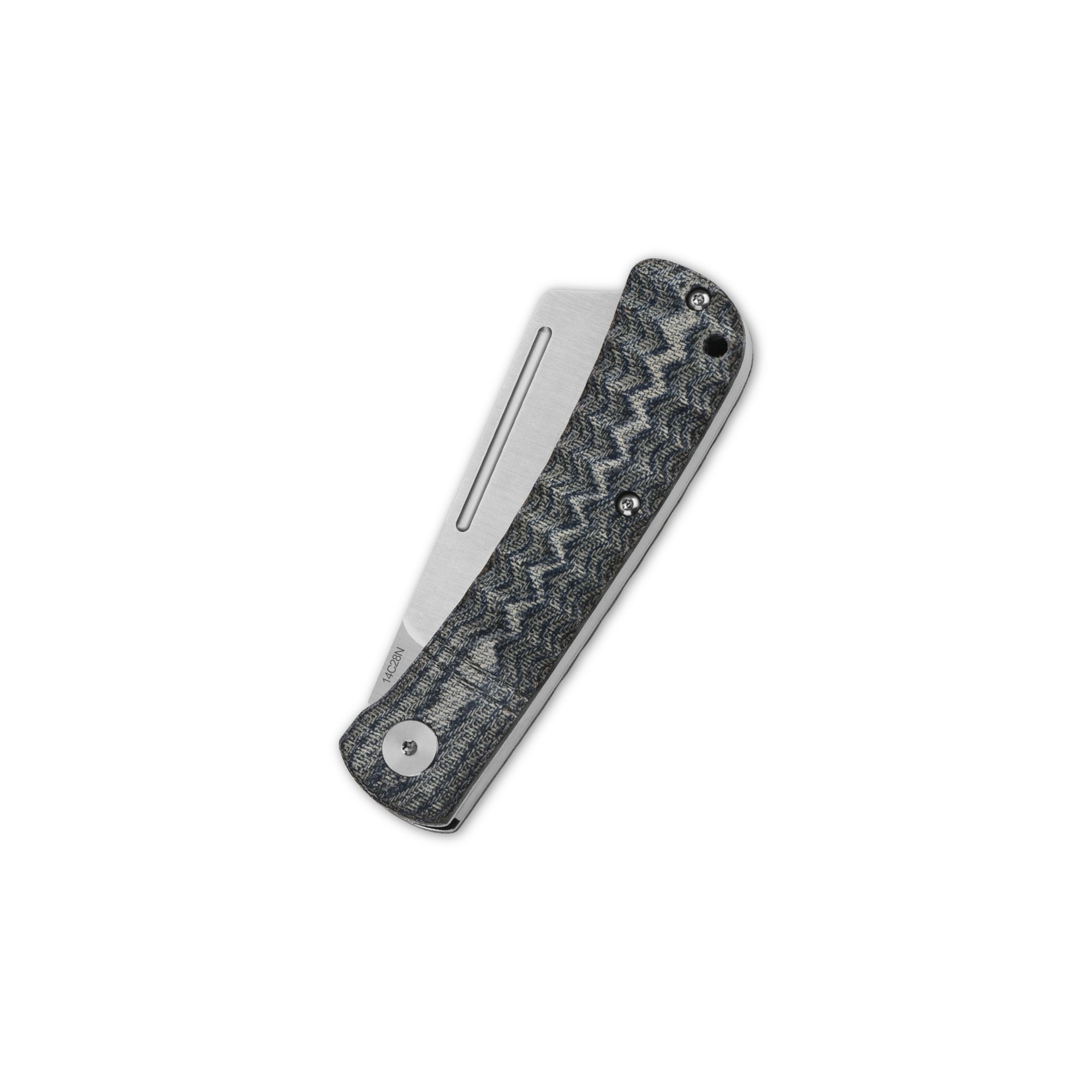 QSP Hedgehog Slip Joint Pocket Knife - 14C28N Stainless Steel Blade & Micarta Handle - Compact Cleaver Style EDC Knife for Camping, Hiking & Everyday Carry