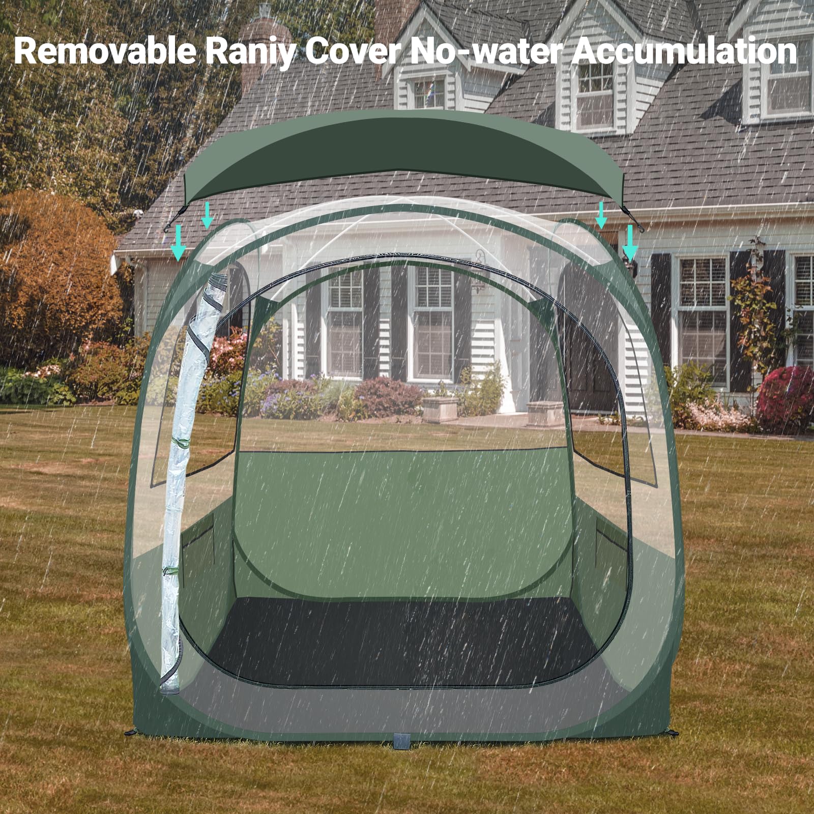 Transparent Popup Tent - Weatherproof Clear Dome with Removable Windows for Garden Parties, Stargazing, Outdoor Lounging, Camping, and Backyard Relaxation