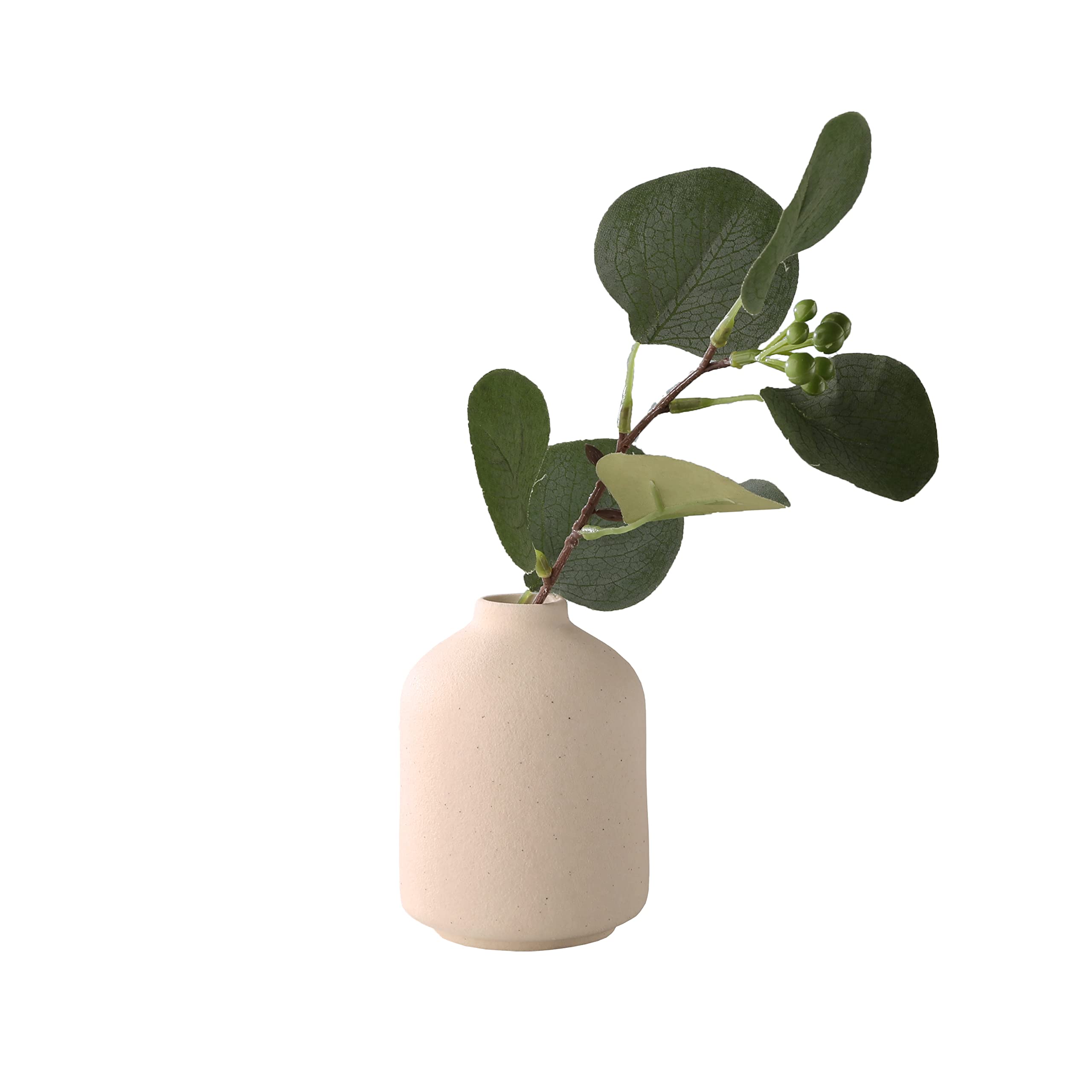 Minimalist Ceramic Vase for Dried Flowers - Small Modern Home Decor, Beige Flower Arrangement Vase for Tabletop Decor & Photography Props | Perfect for Living Room, Bedroom, and Wedding Centerpieces