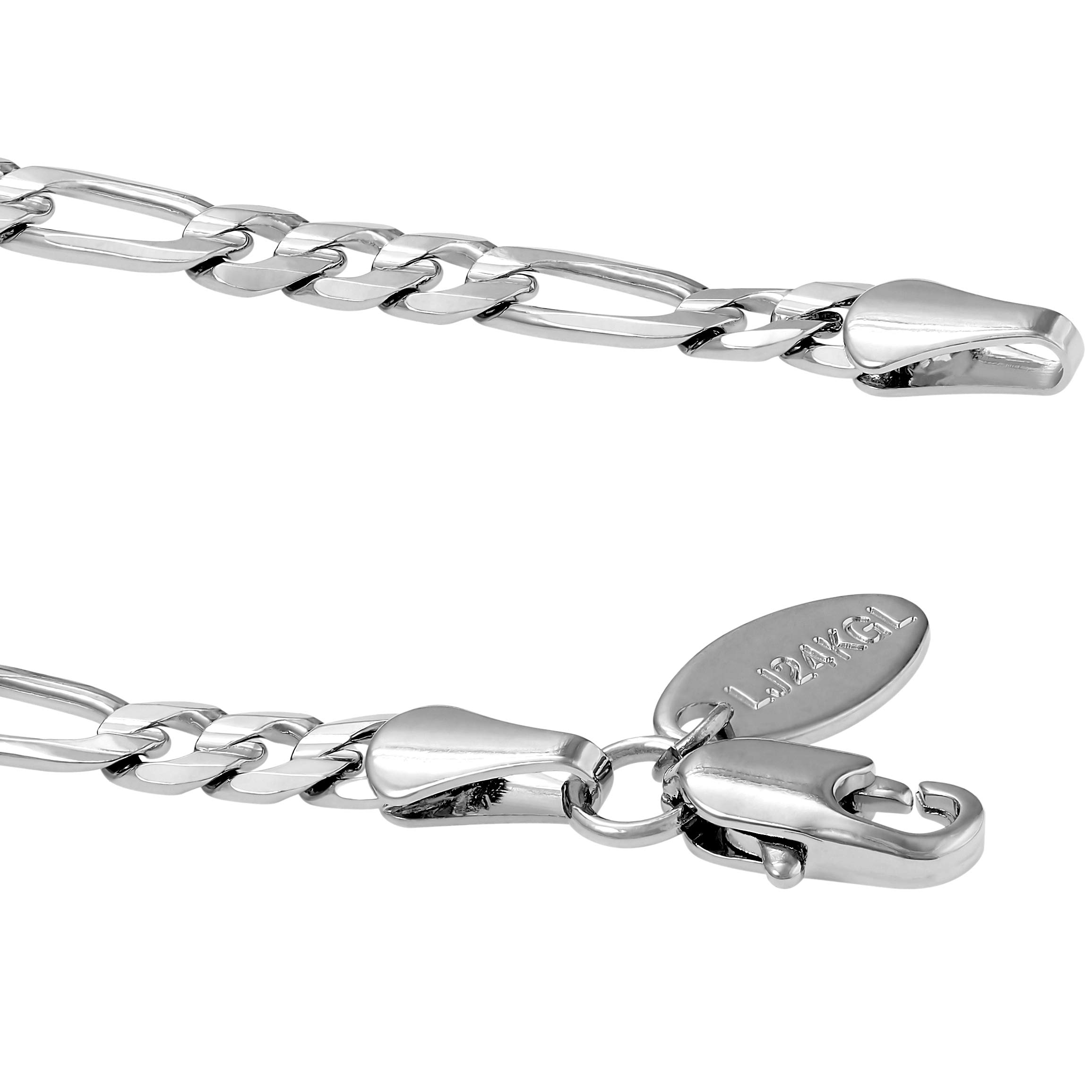 LIFETIME JEWELRY 24K Gold Plated Women's Anklet Bracelet - 4mm Figaro Chain Ankle Jewelry for Everyday Wear, Beach Vacation & Special Occasions