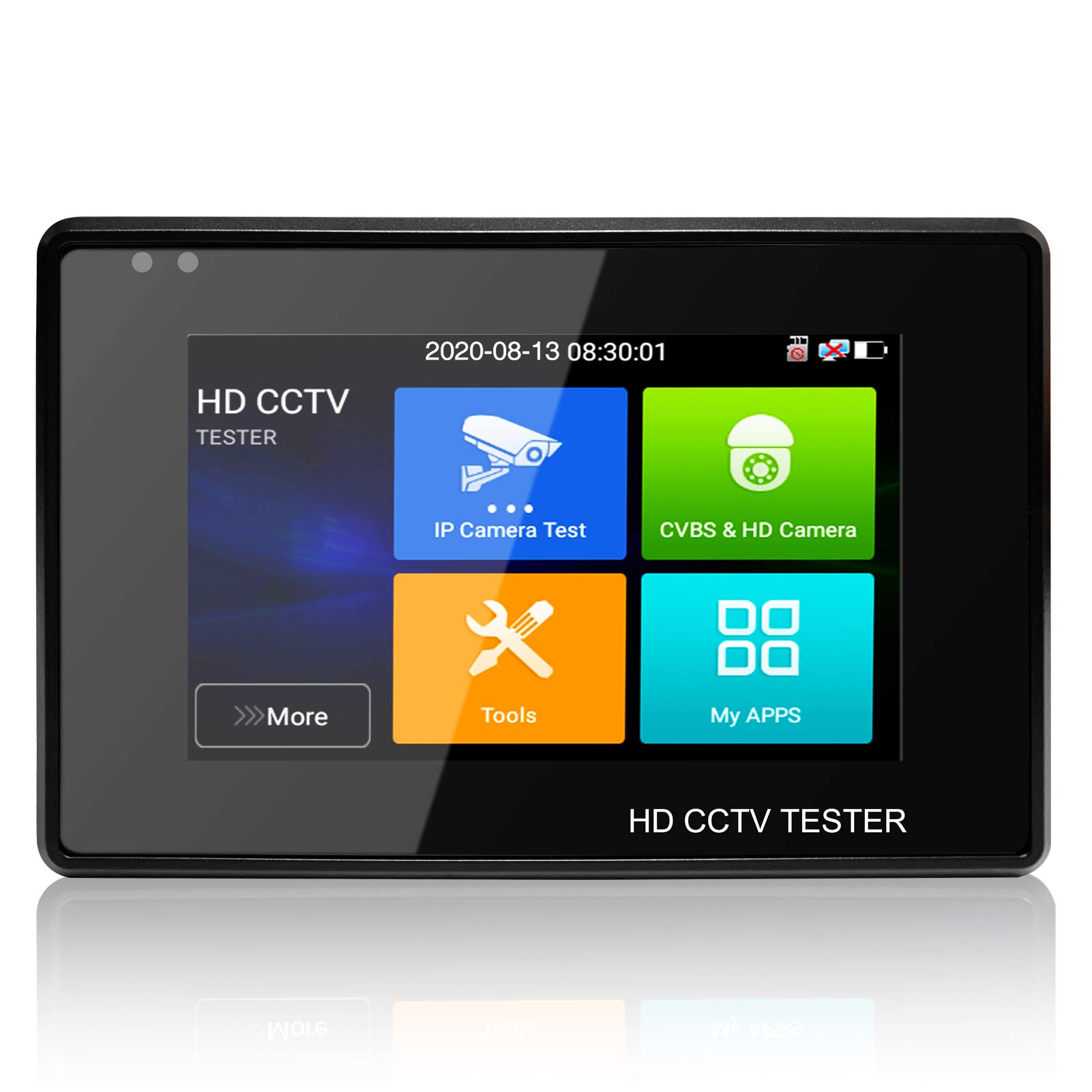 Rsrteng 4-inch IPS Touch Screen CCTV Camera Tester - Supports 12MP IP, 8MP TVI/CVI/AHD, CVBS & 4K Cameras with POE, PTZ, RS485 & TF Card Slot - Professional Tool for Security Camera Installation & Maintenance