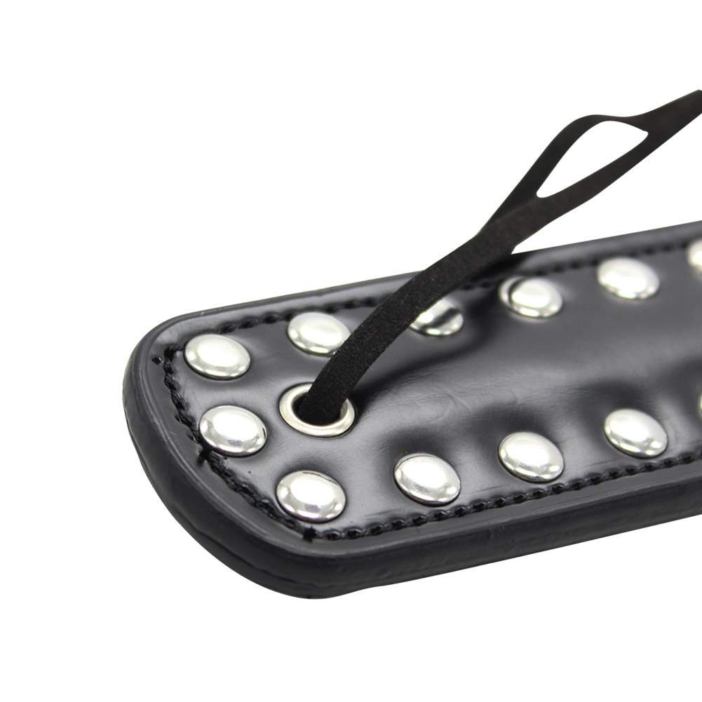 13.5'' Studded Synthetic Leather Spanking Paddle for Adults - BDSM Toy for Couples Play, Sensual Massage & Role Play Scenes