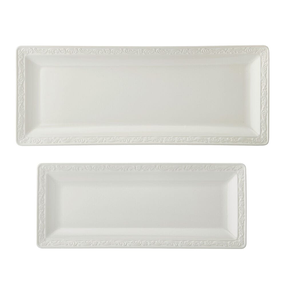 Italian Countryside® 30th Anniversary Set of 2 Bread Trays - Rustic Wooden Serving Boards for Bread, Cheese & Charcuterie - Perfect for Farmhouse Dining, Kitchen Decor & Gift Giving