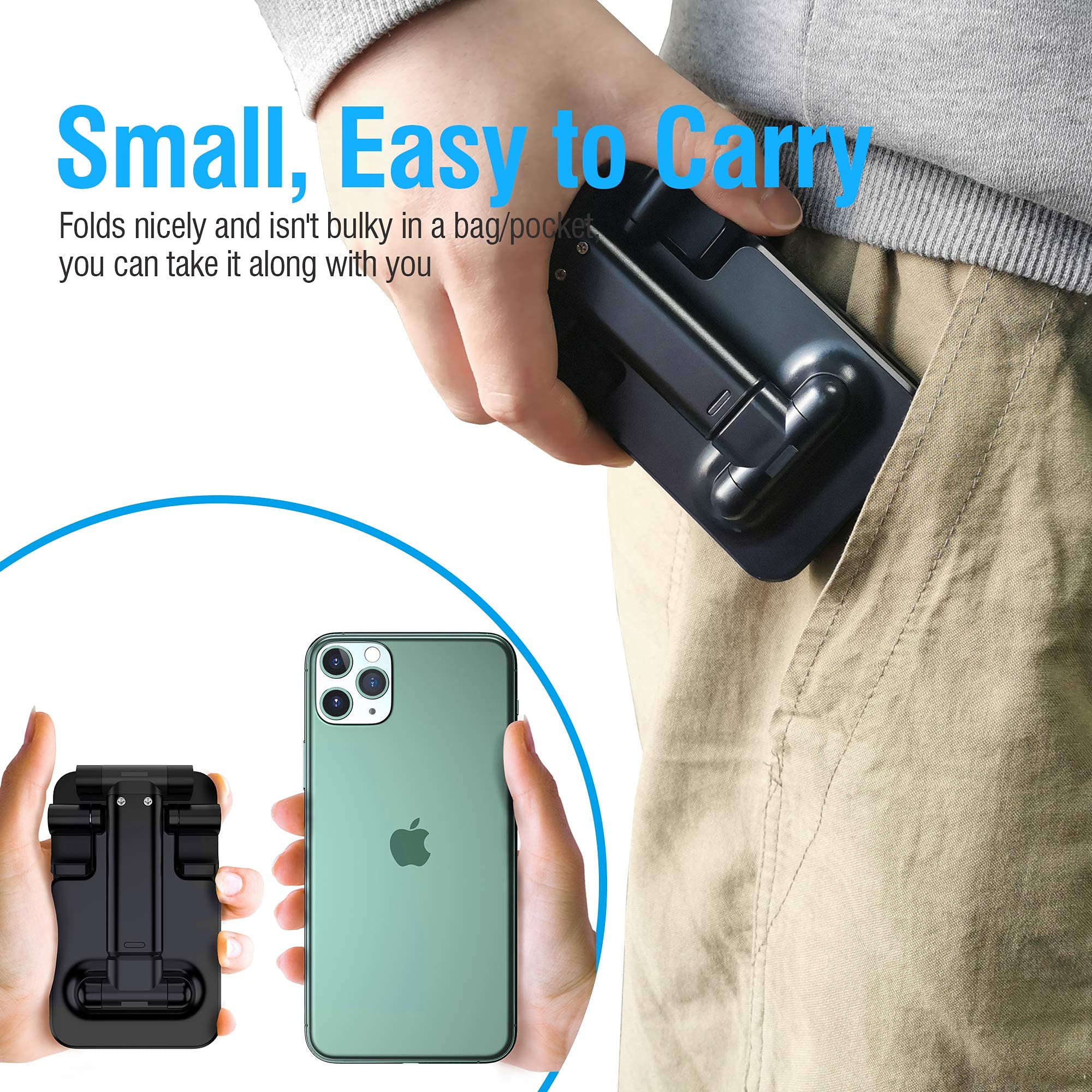 Adjustable Phone Stand for Desk - Foldable Holder Compatible with iPhone & Smartphones - for Work & Watching Videos