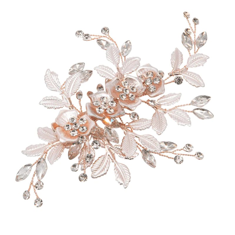 Rose Gold Bridal Hair Clip with Swarovski Crystals - Elegant Wedding Hair Accessory for Brides, Bridesmaids & Prom | Perfect for Weddings, Parties & Special Occasions