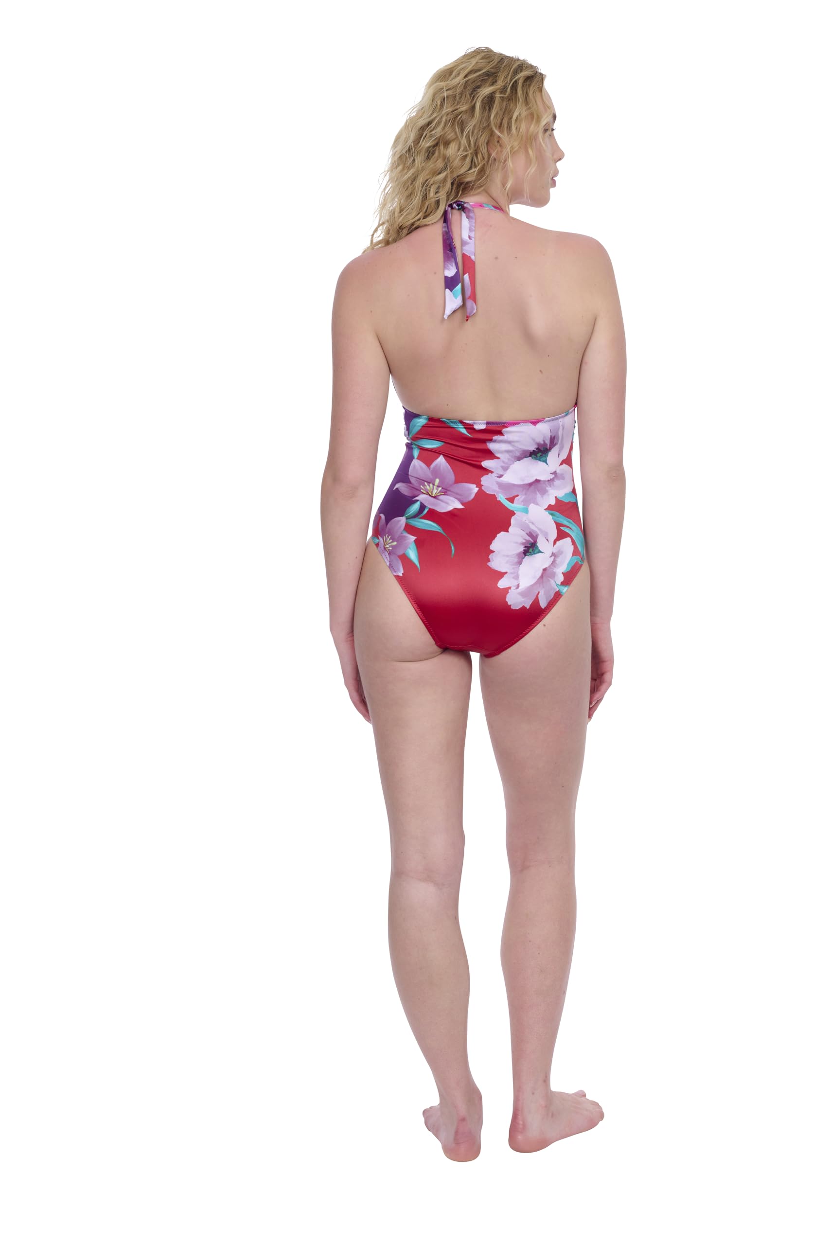 Gottex Women's Ruched Halter Tie One Piece Swimsuit with Removable Soft Cups - Sexy Monokini Bathing Suit for Beach, Pool & Vacation | Essential Swimwear for Women